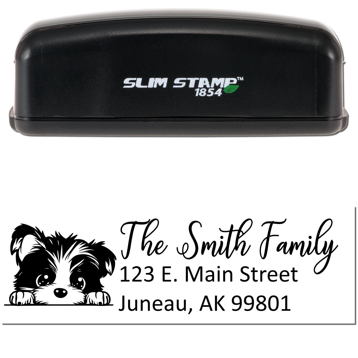 Slim Biewer Terrier Dog Mail Address Stamp