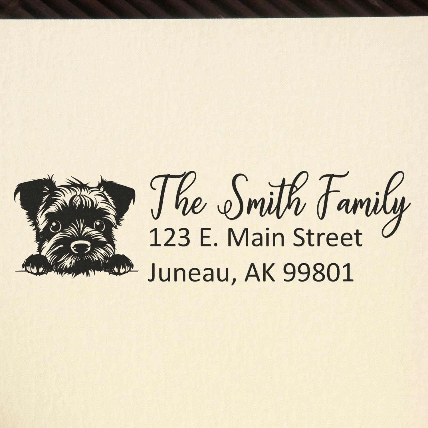 Slim Border Collie Dog Mail Address Stamp