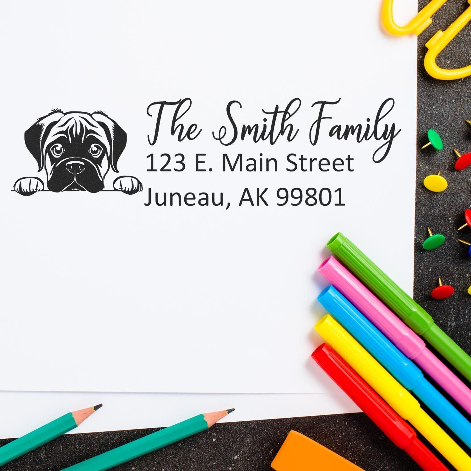 Bullmastiff Customized Address Stamp