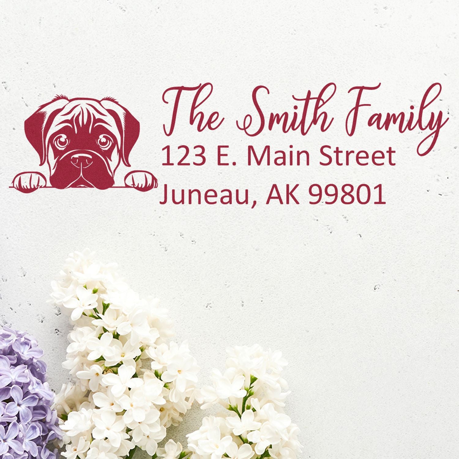 Slim Bullmastiff Dog Mail Address Stamp