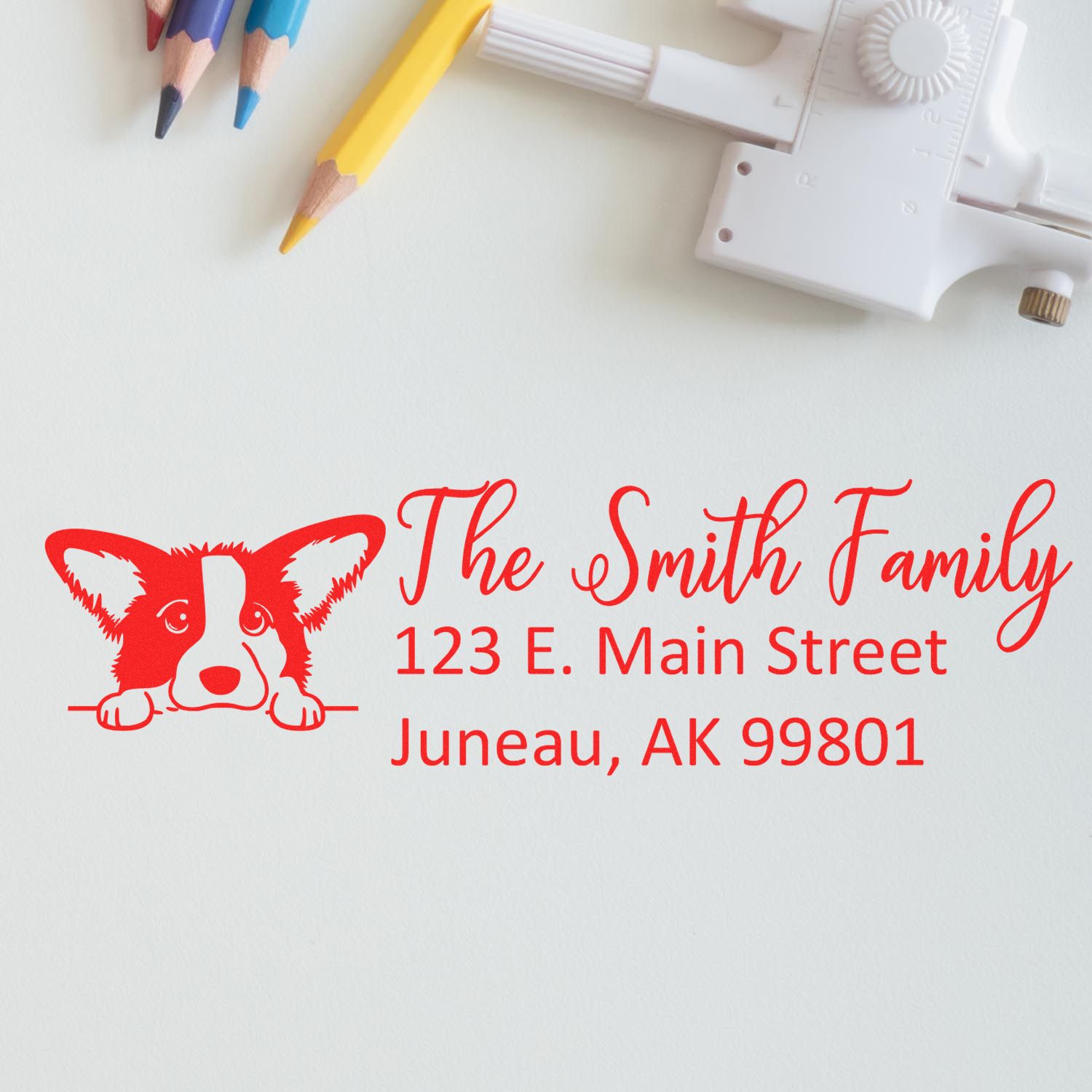 Cardigan Welsh Corgi Customized Address Stamp