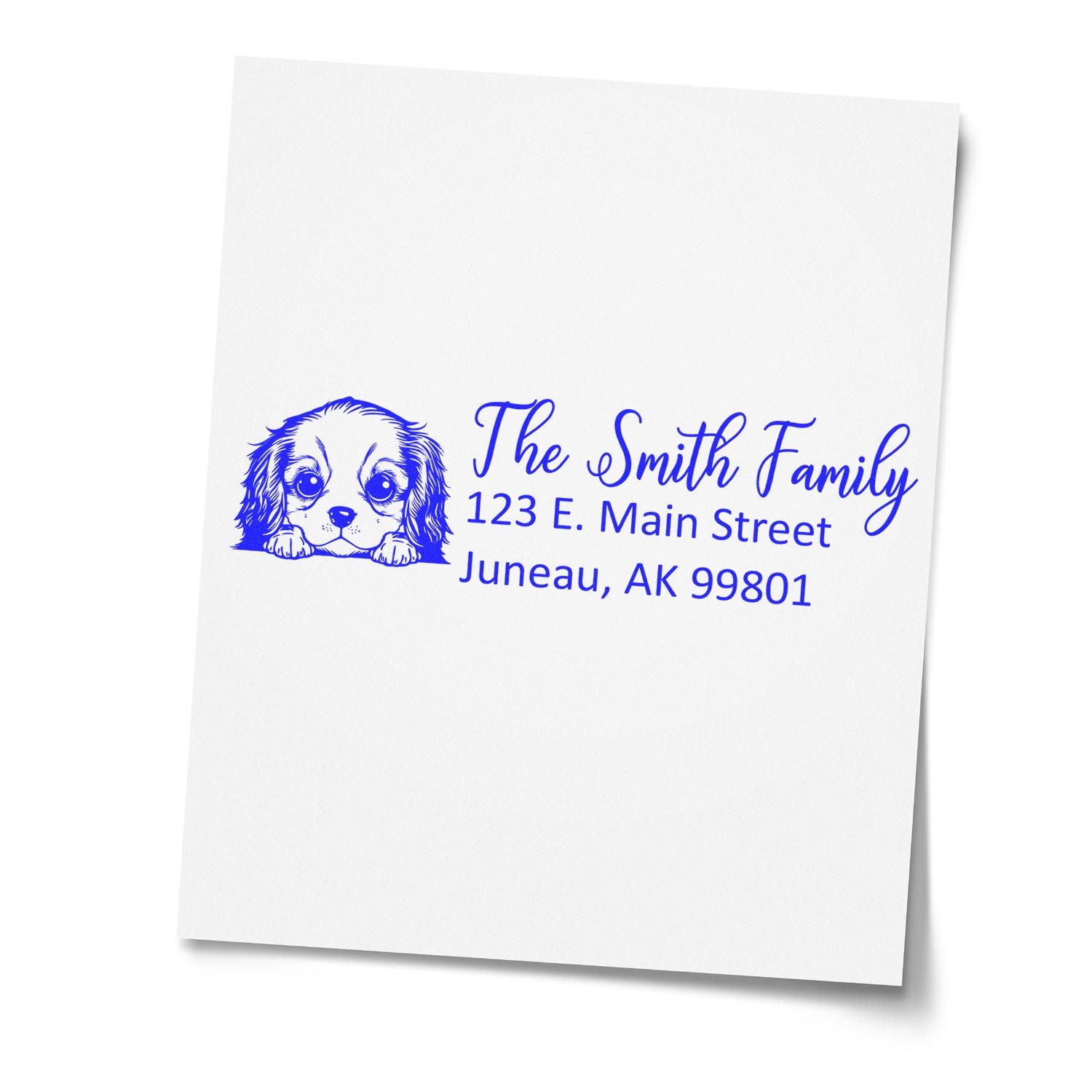 Slim Cavalier King Charles Spaniel Dog Mail Address Stamp