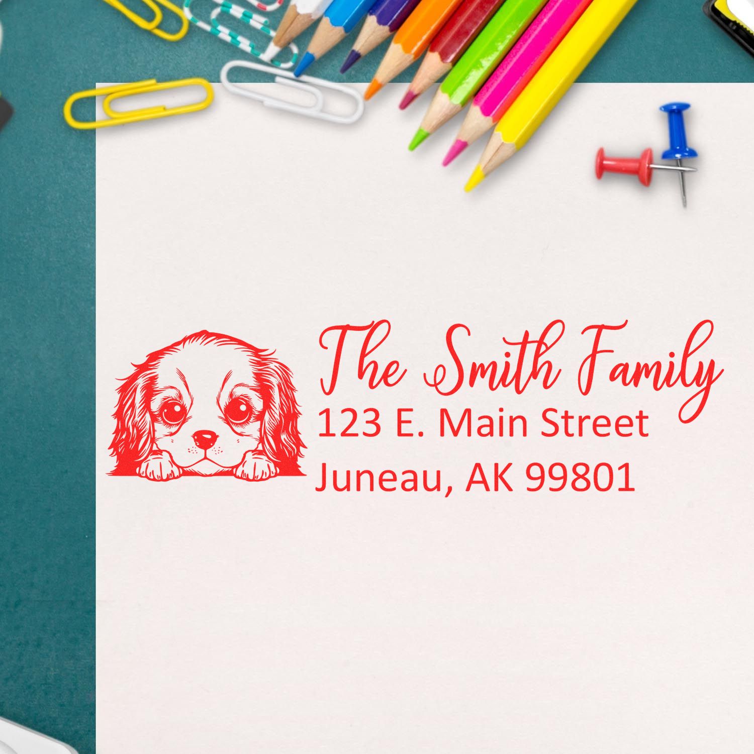 Cavalier King Charles Spaniel Customized Address Stamp