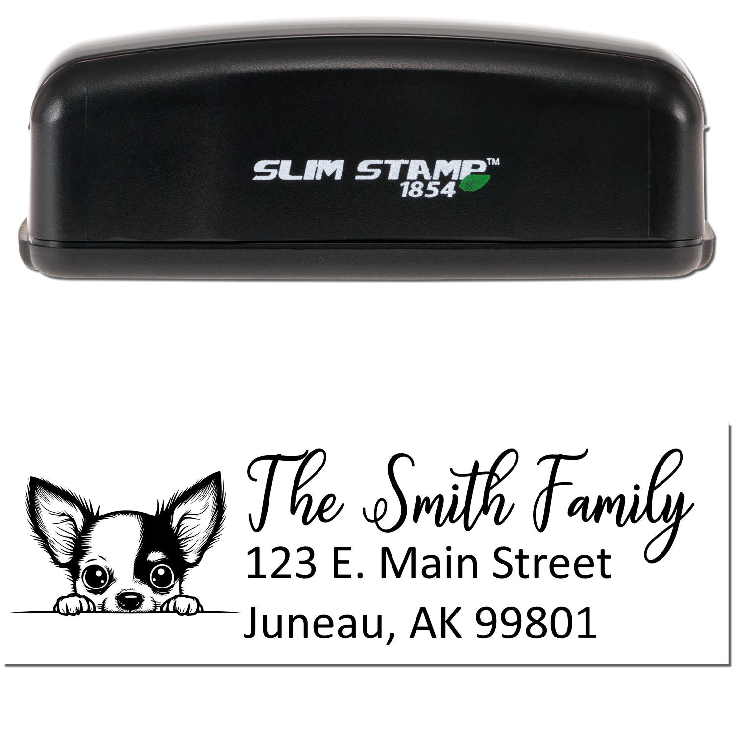 Slim Chihuahua Dog Mail Address Stamp