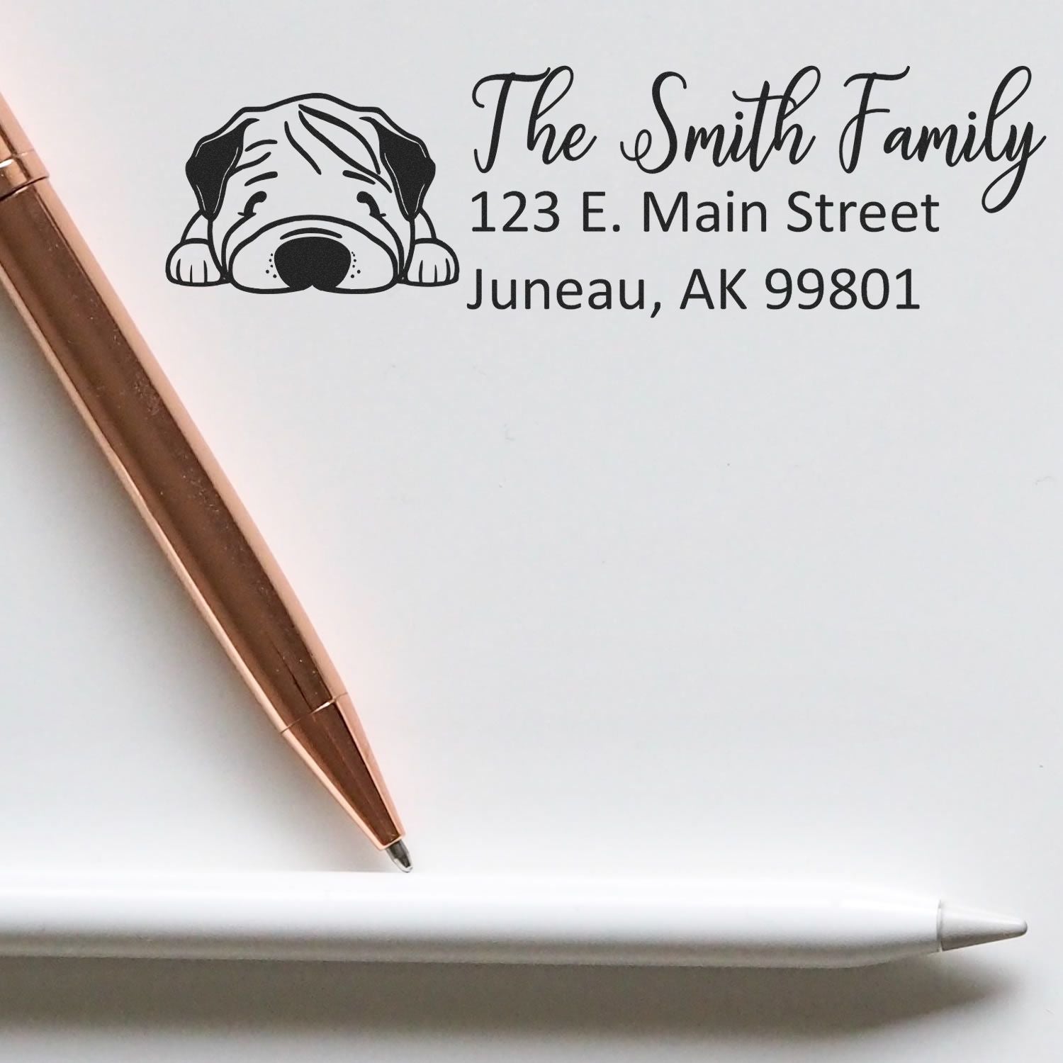 Chinese Shar Pei Customized Address Stamp