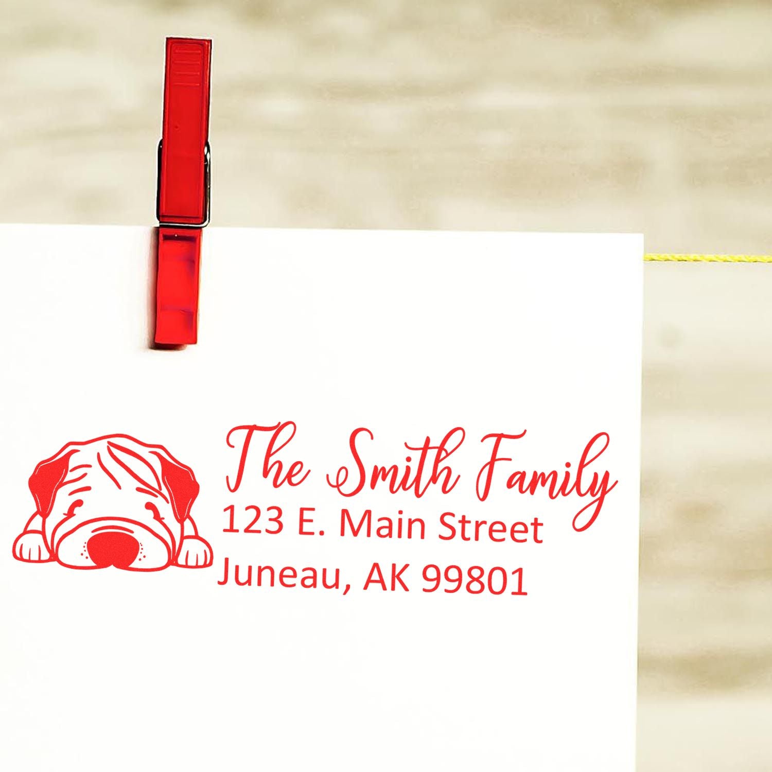 Chinese Shar Pei Customized Address Stamp