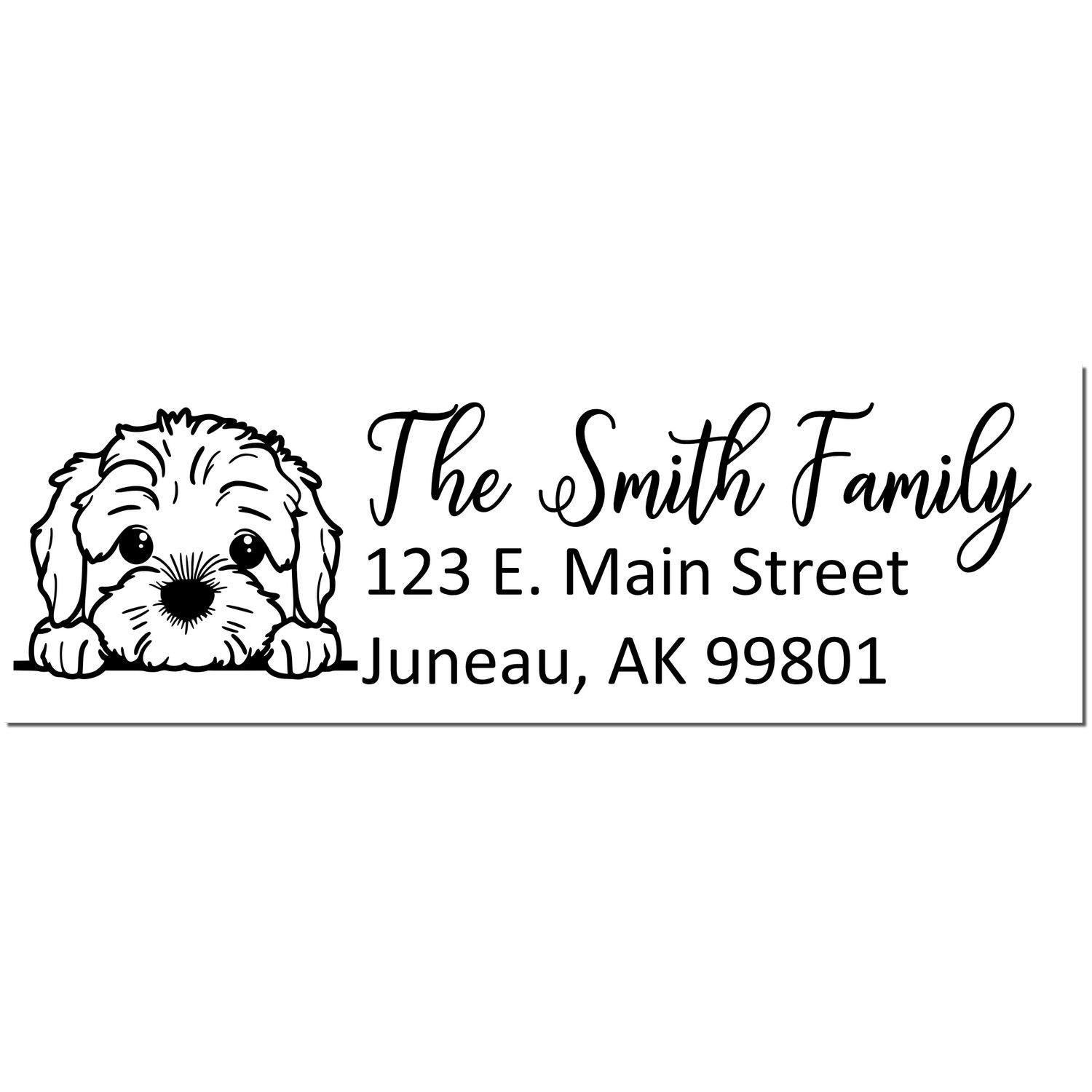 Slim Cockapoo Dog Mail Address Stamp