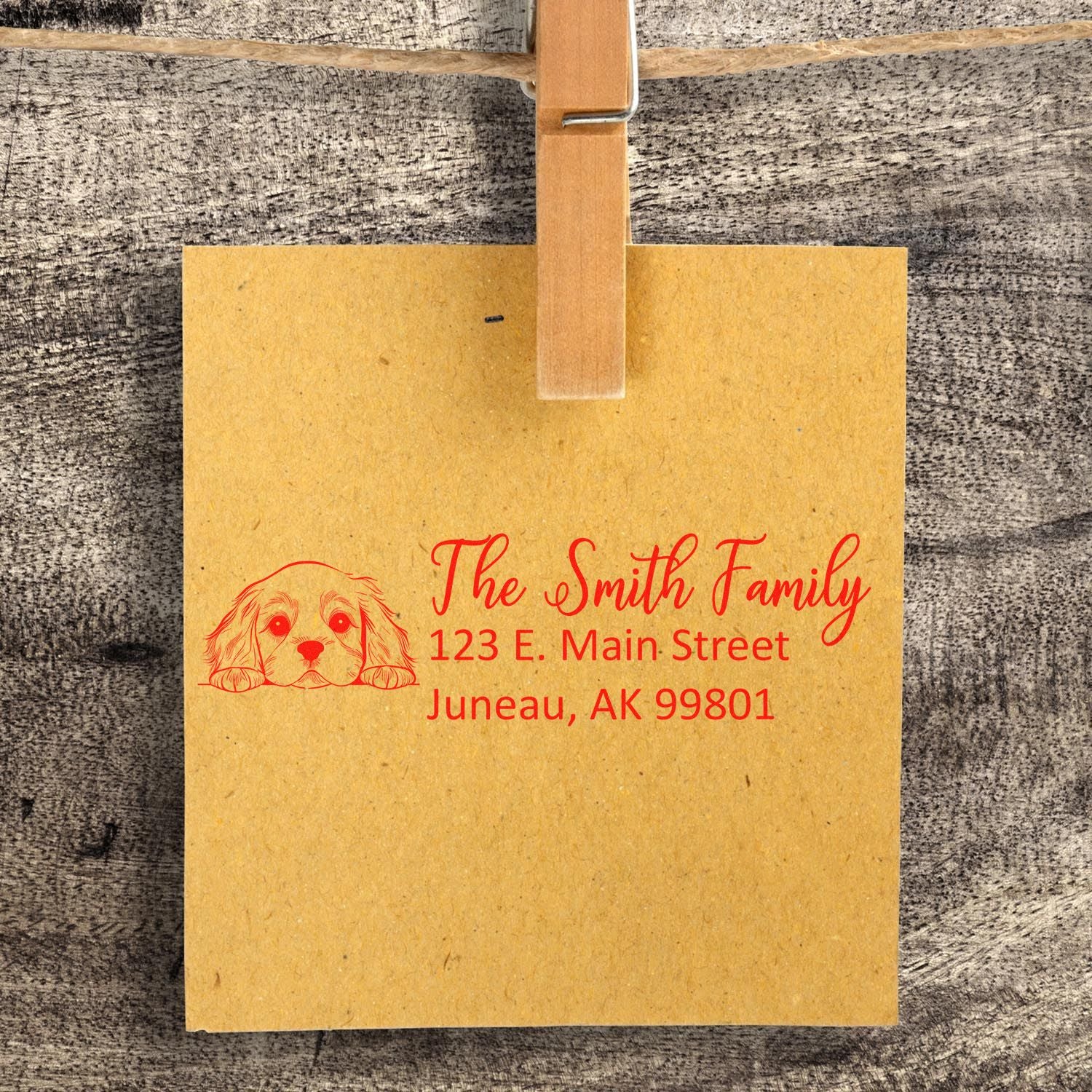 Slim Cocker Spaniel Dog Mail Address Stamp