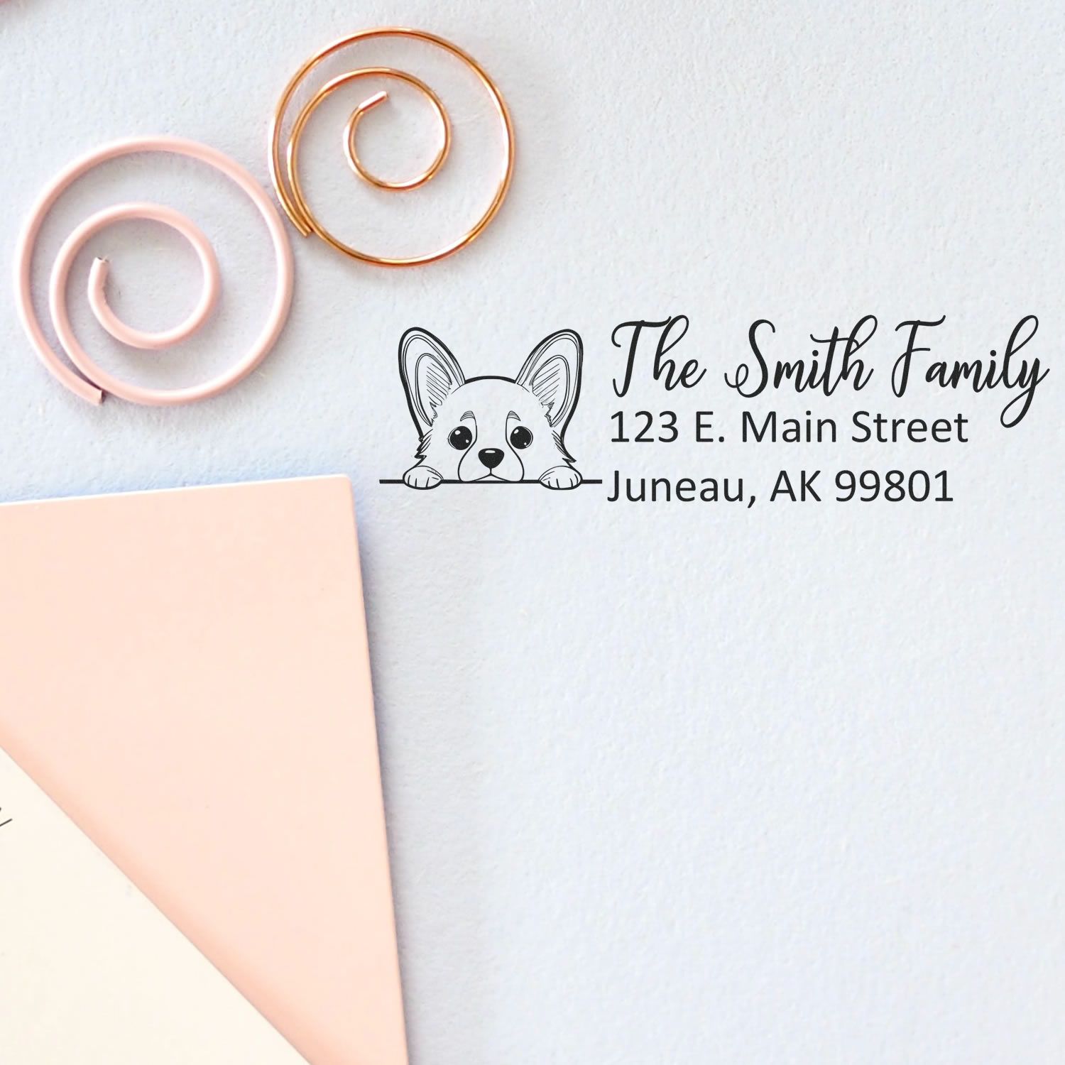 Corgi Customized Address Stamp