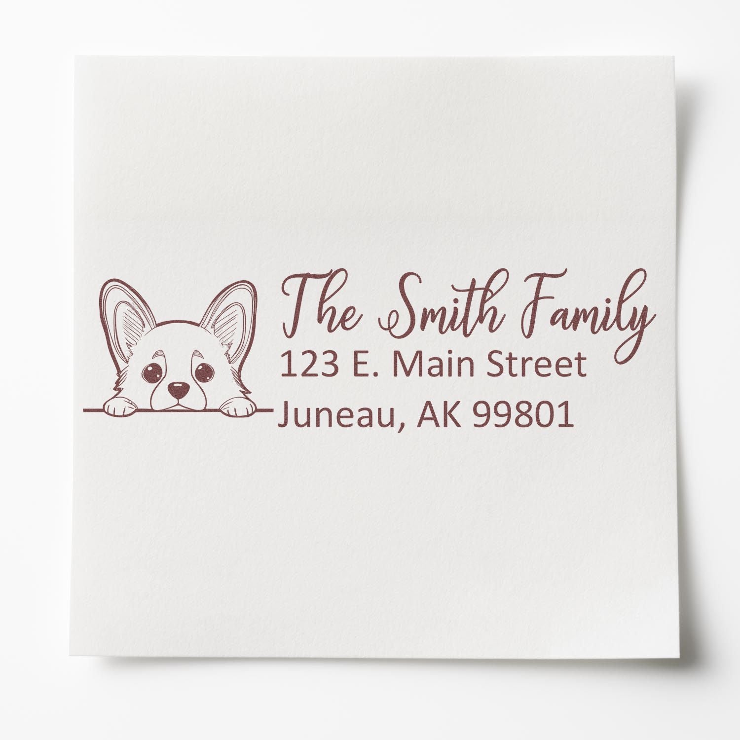 Slim Corgi Dog Mail Address Stamp