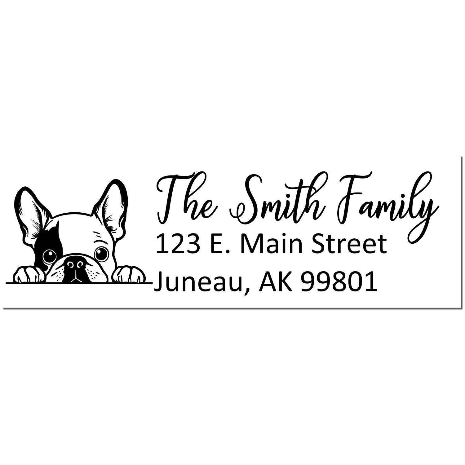 French Bulldog Customized Address Stamp