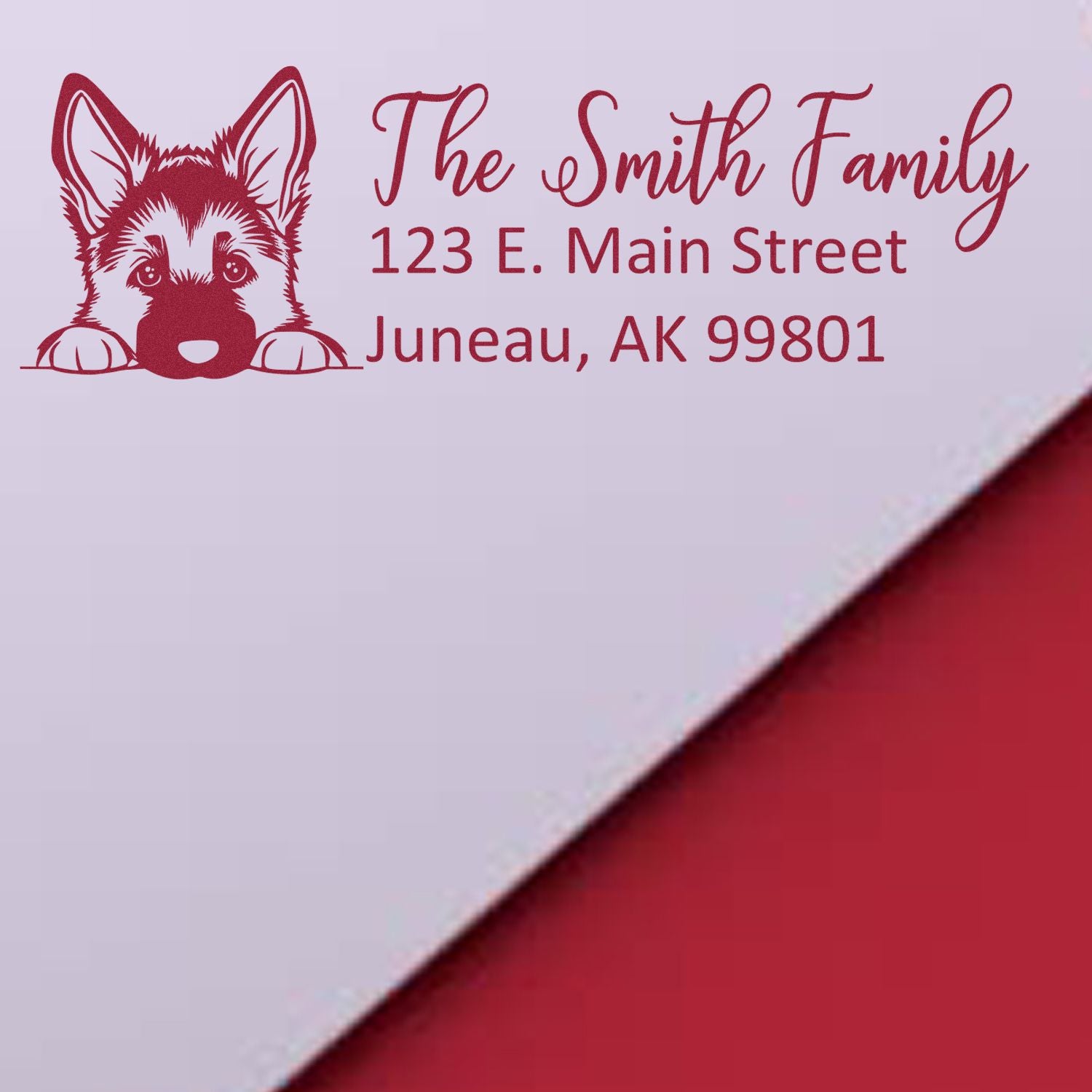 Customized German Shepherd Self-Inking Home Address Stamp - Engineer Seal Stamps