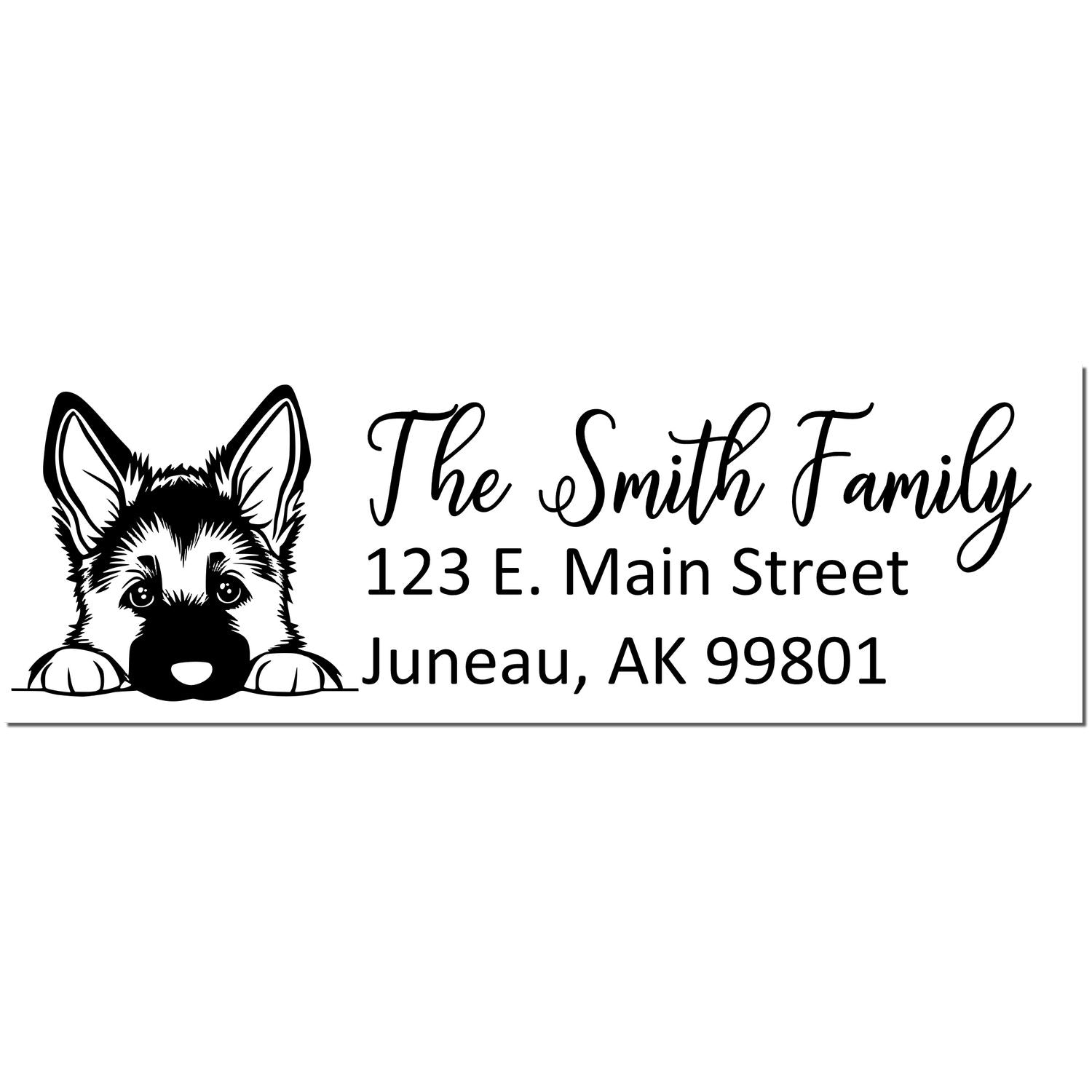 Customized German Shepherd Self-Inking Home Address Stamp - Engineer Seal Stamps
