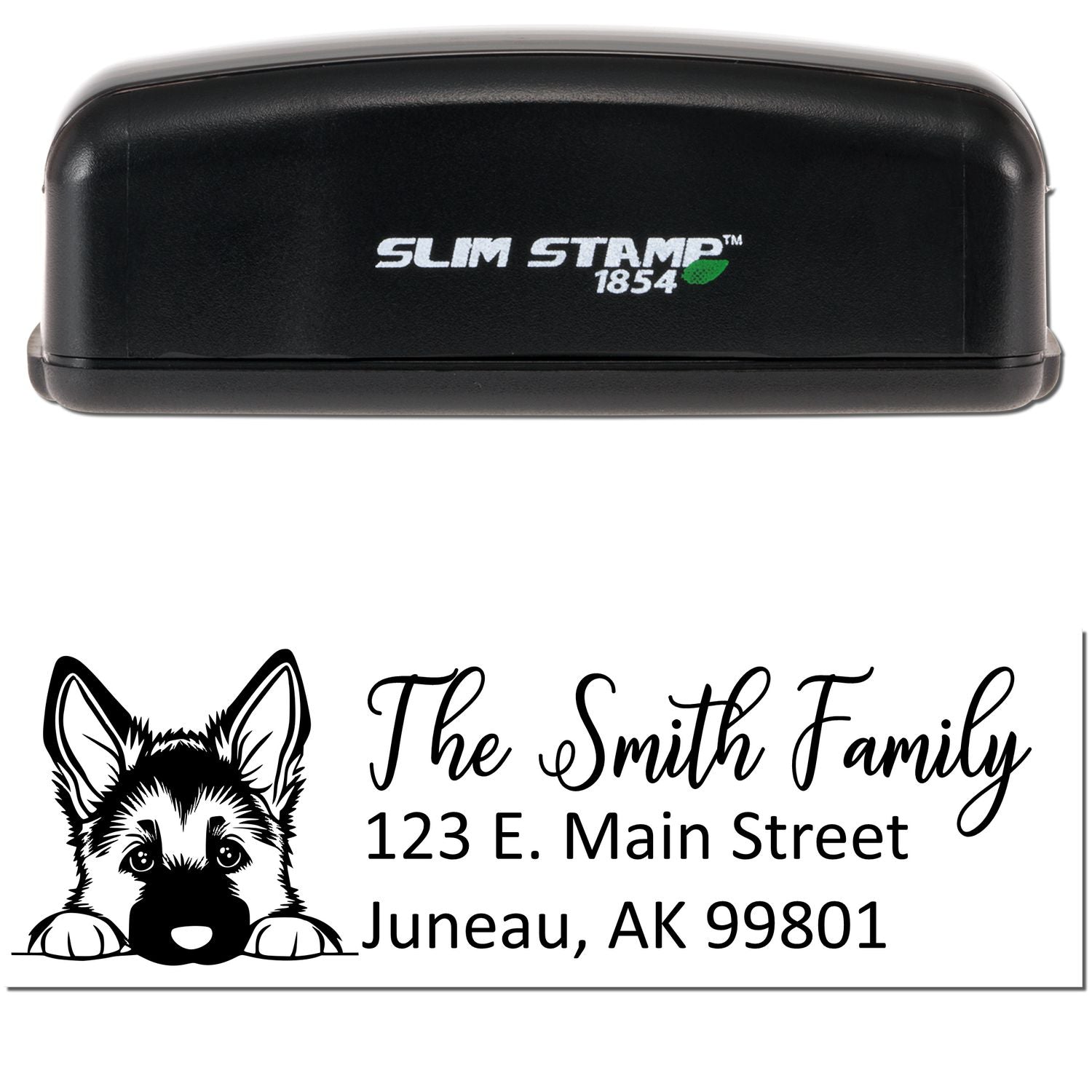 Slim German Shepherd Dog Mail Address Stamp