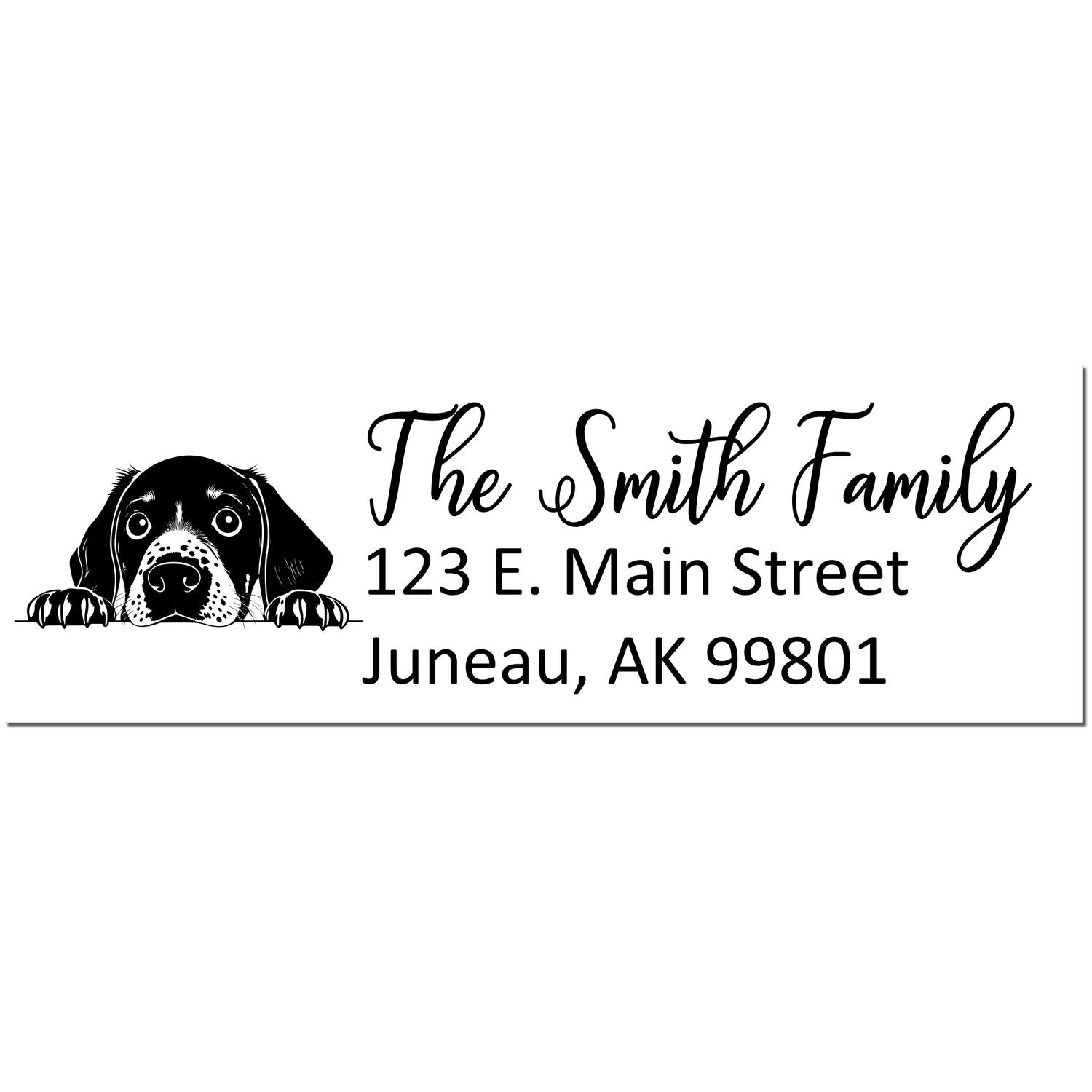 Slim German Shorthaired Pointer Dog Mail Address Stamp