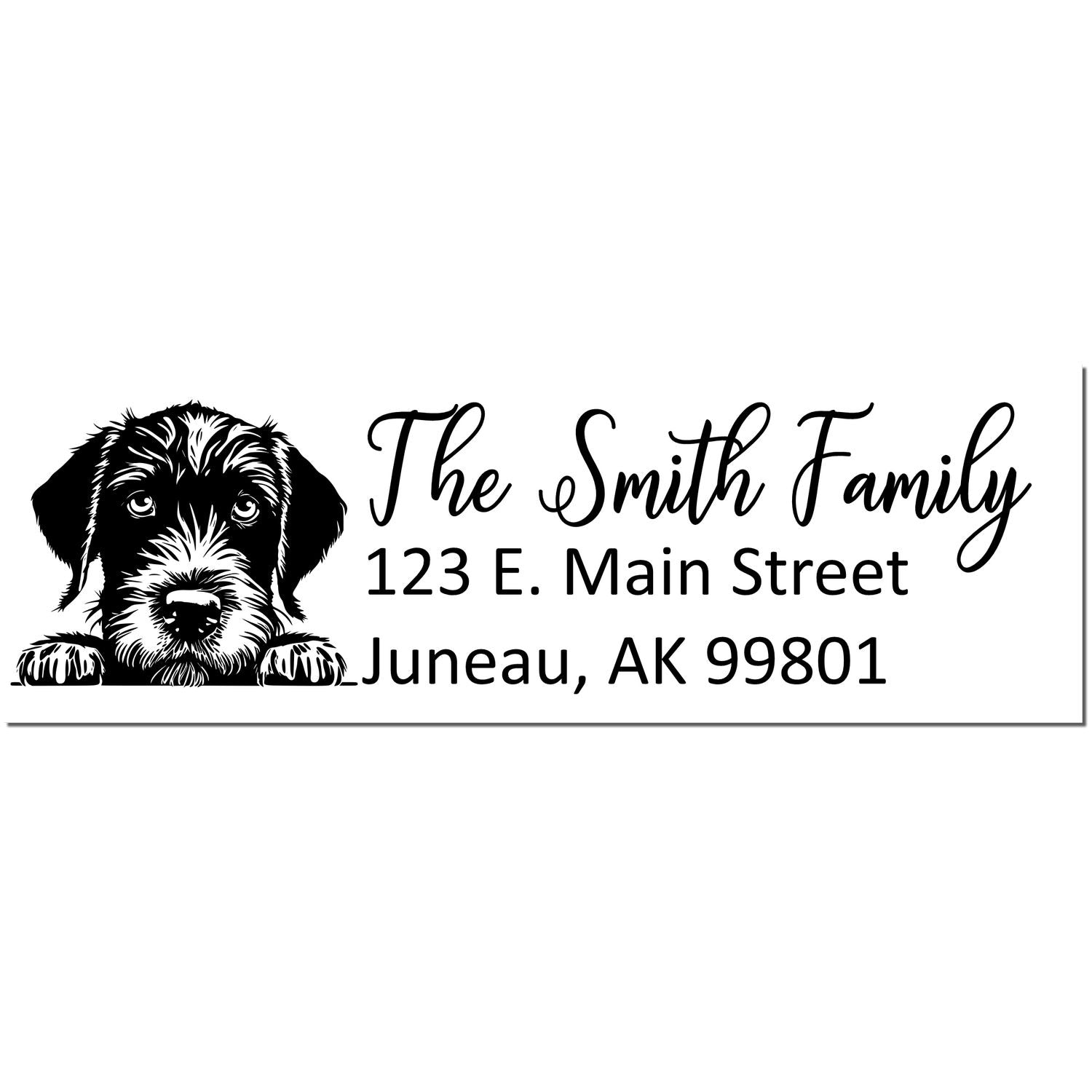 Slim German Wirehaired Pointer Dog Mail Address Stamp