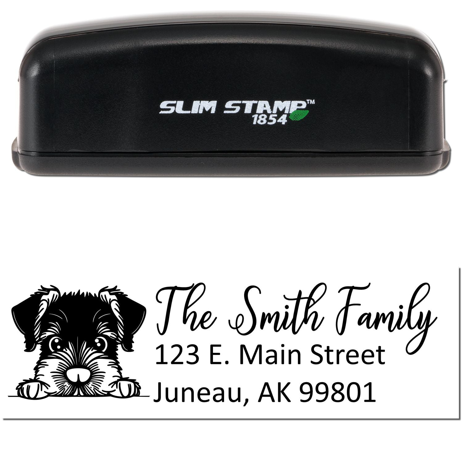 Slim Giant Schnauzer Dog Mail Address Stamp