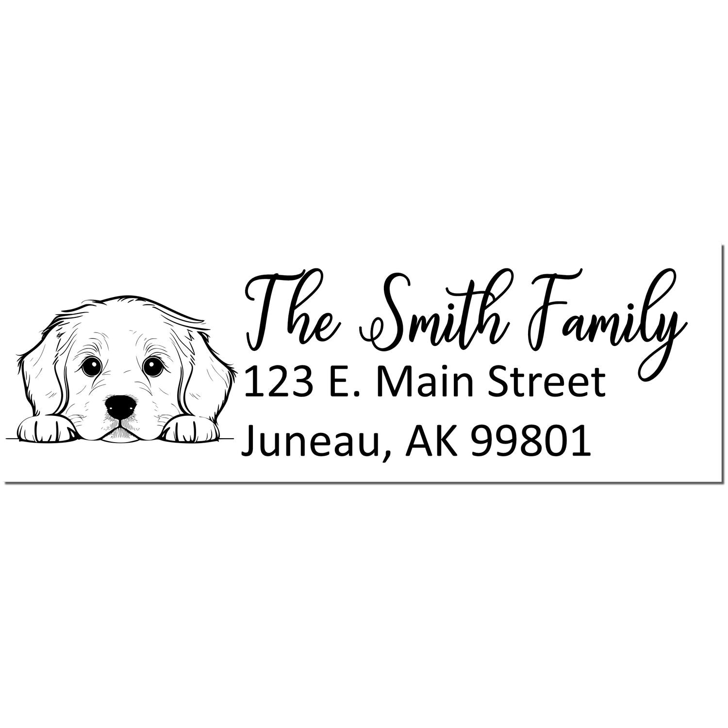 Slim Golden Retriever Dog Mail Address Stamp