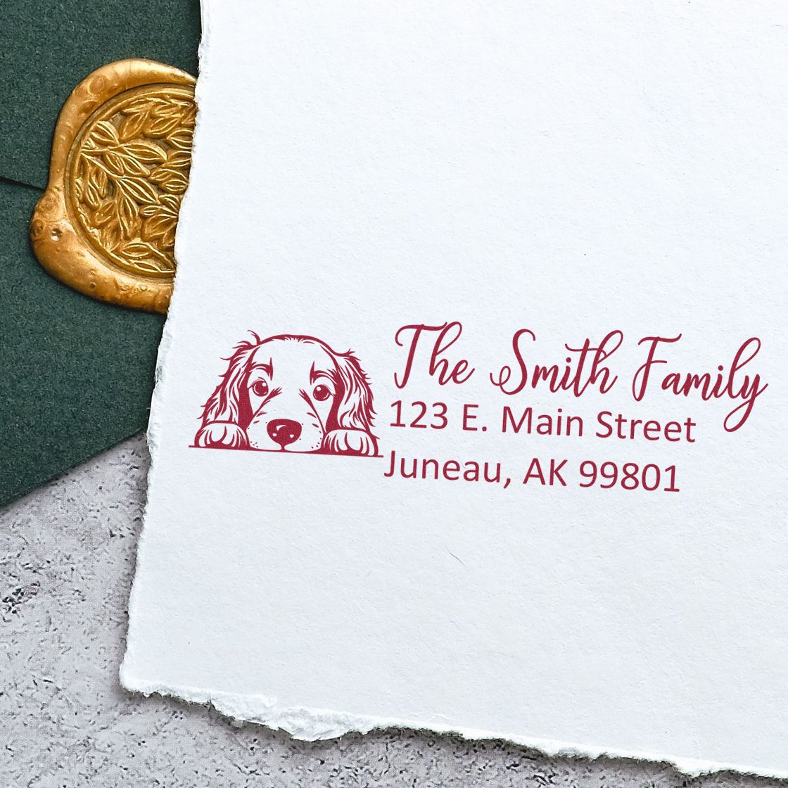 Slim Irish Setter Dog Mail Address Stamp