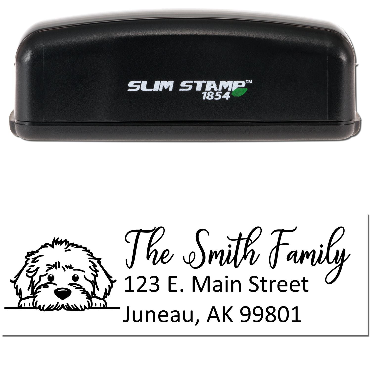 Slim Labradoodle Dog Mail Address Stamp