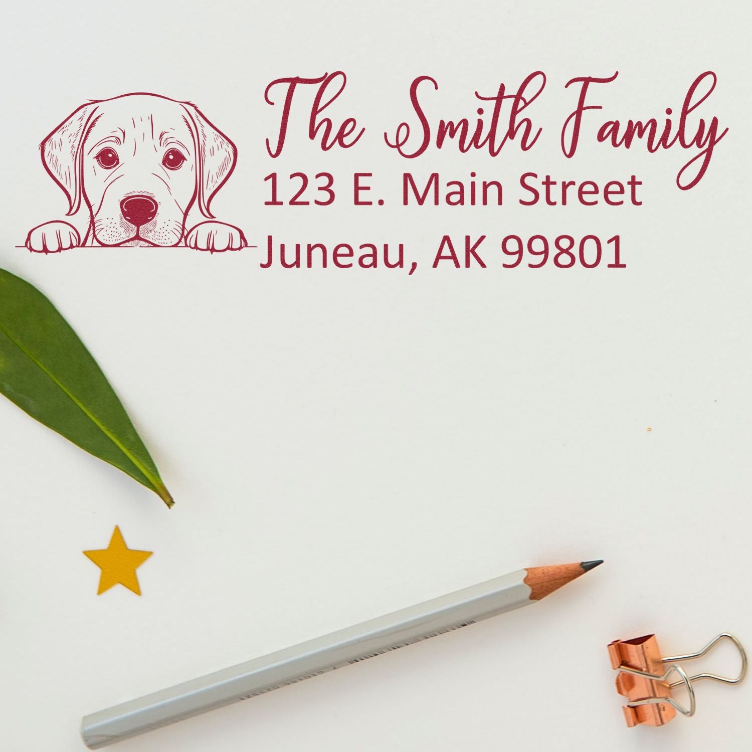 Slim Labrador Retriever Dog Mail Address Stamp