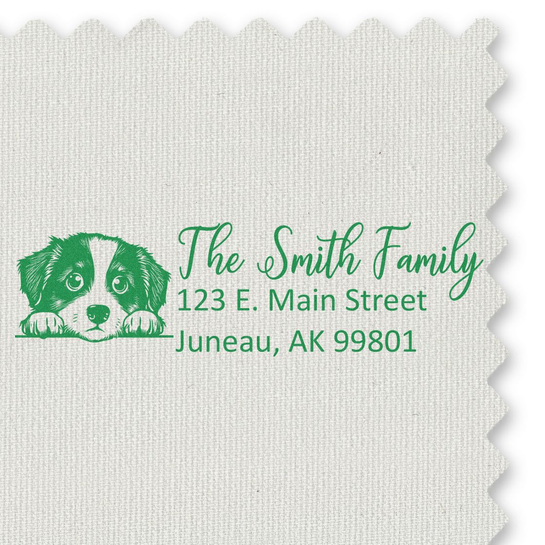 Slim Miniature American Shepherd Dog Mail Address Stamp