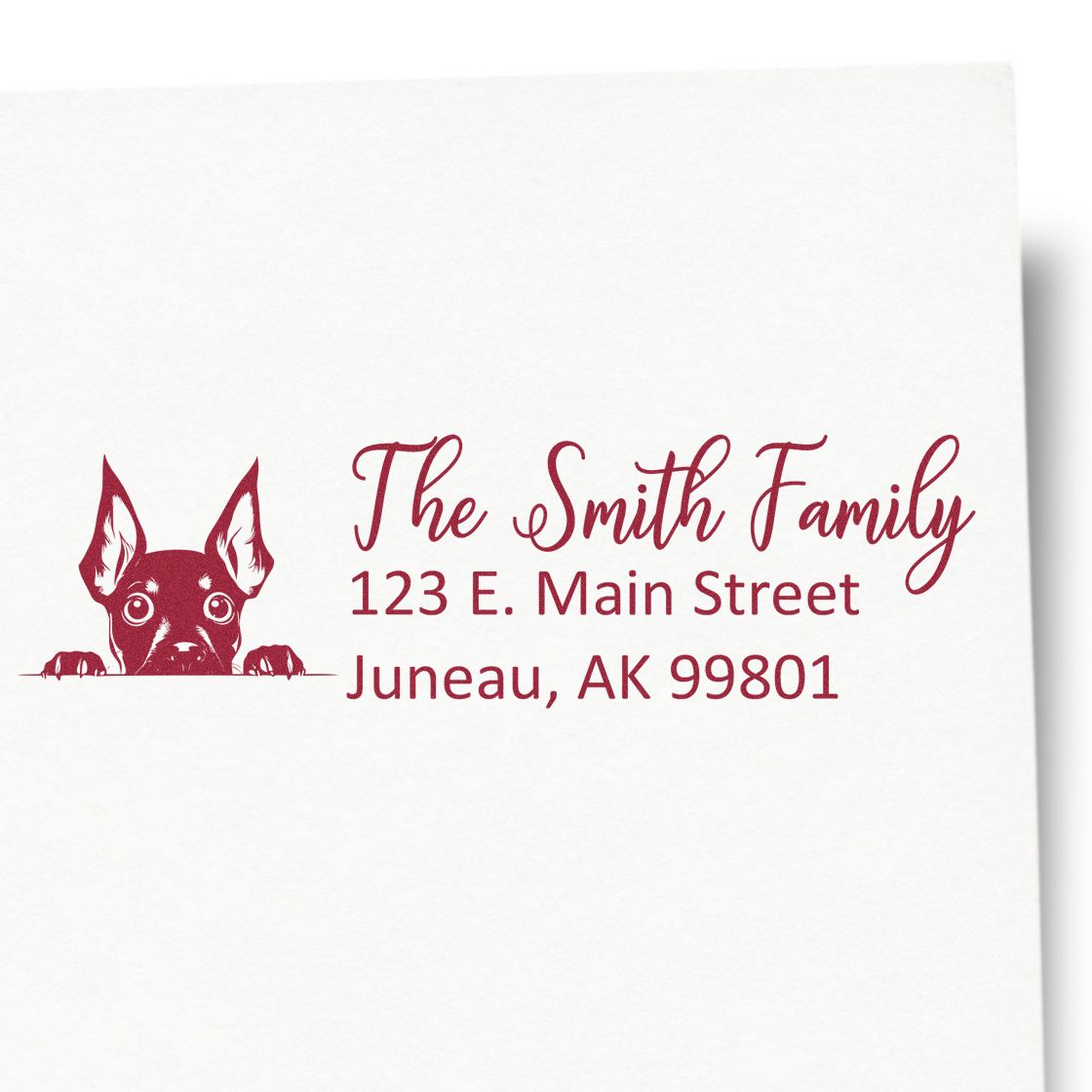 Miniature Pinscher Pre-Inked Home Address Stamp