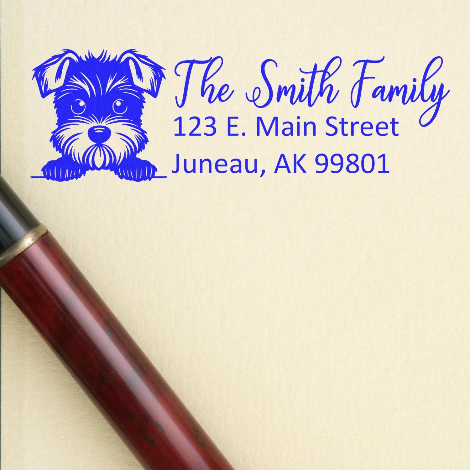 Customized Miniature Schnauzer Self-Inking Home Address Stamp