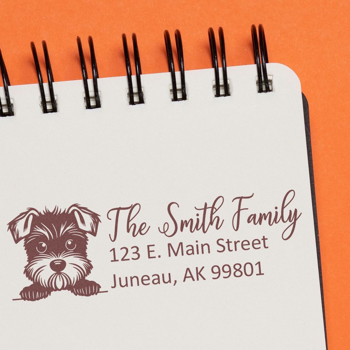 Slim Miniature Schnauzer Dog Mail Address Stamp