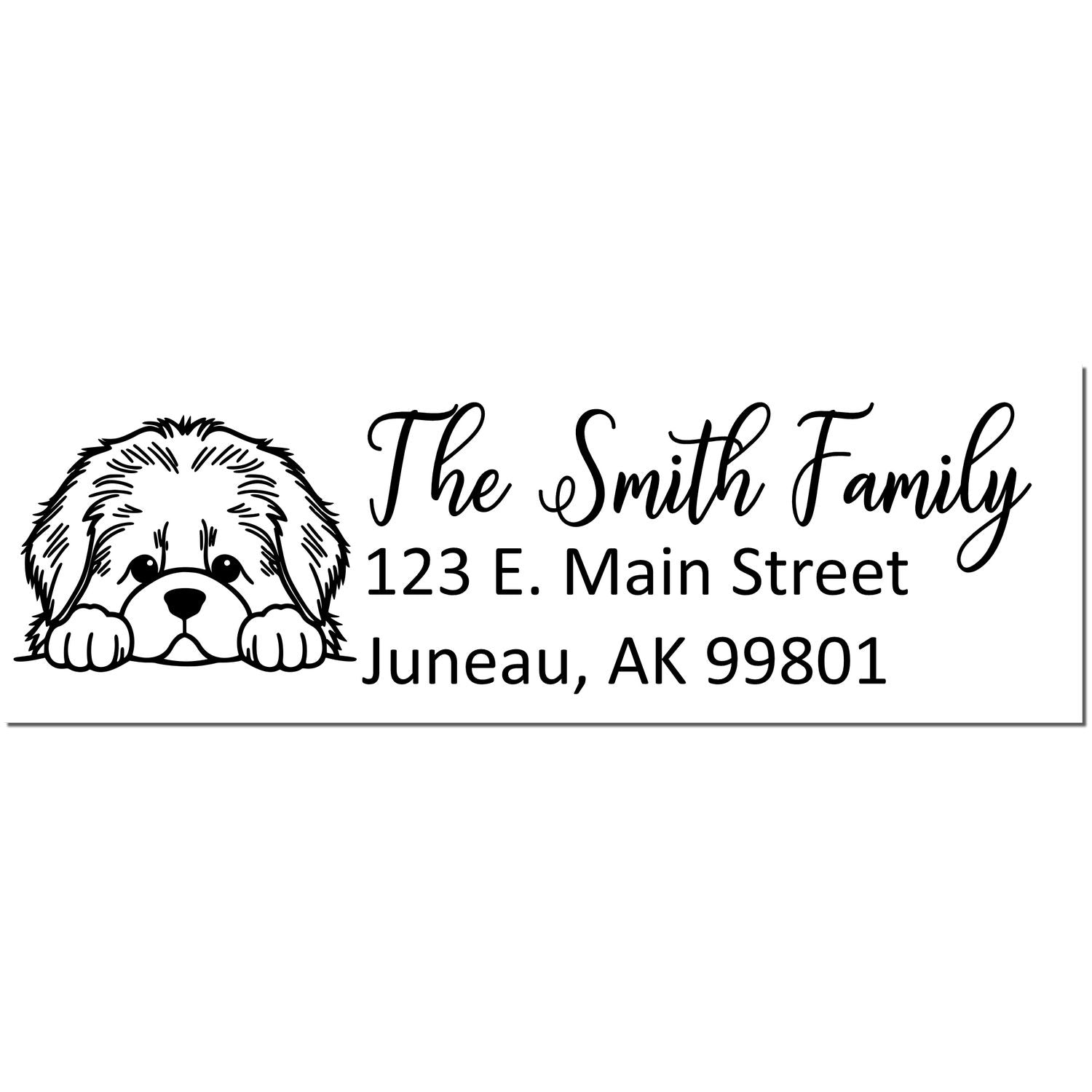 Slim Newfoundland Dog Mail Address Stamp