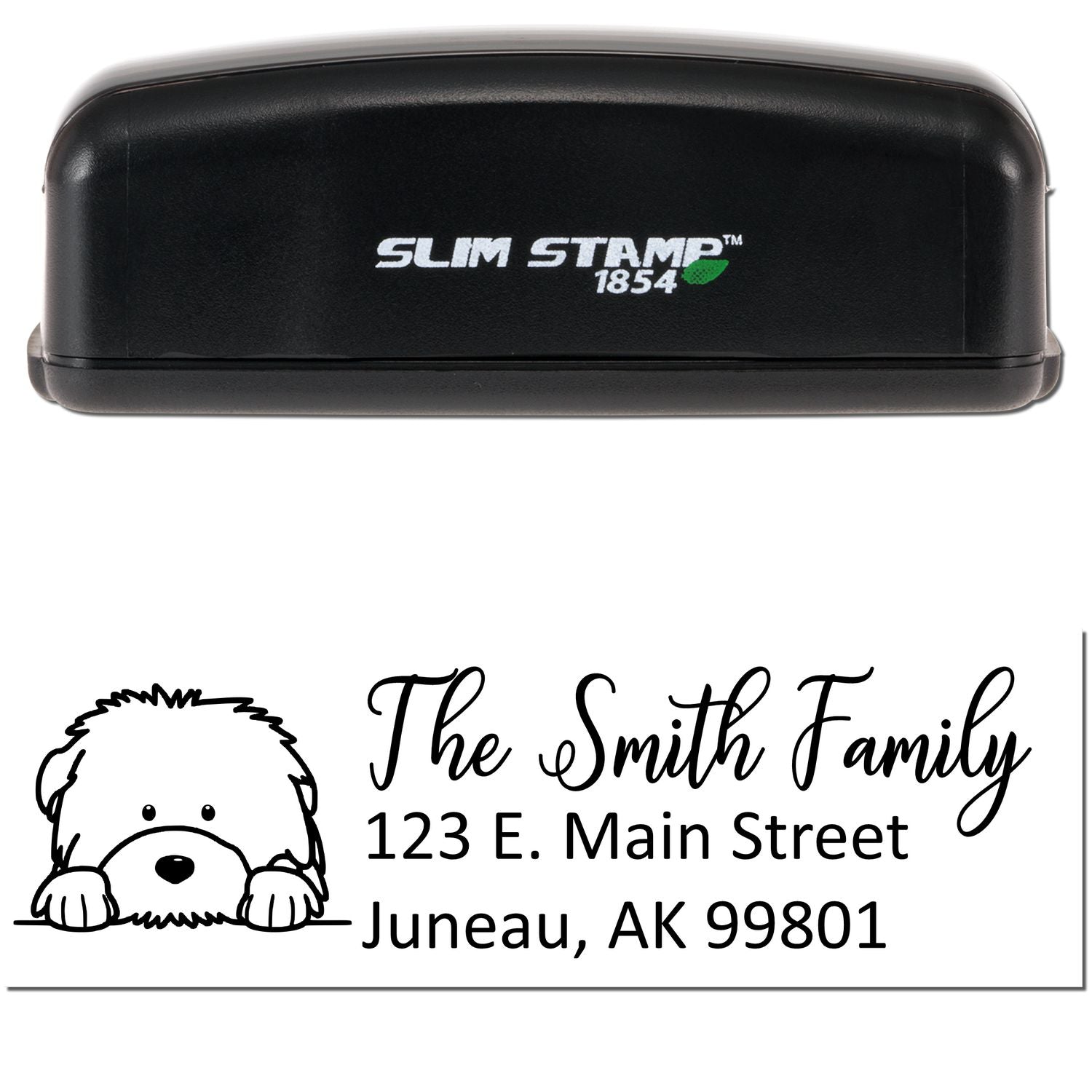 Slim Old English Sheepdog Dog Mail Address Stamp