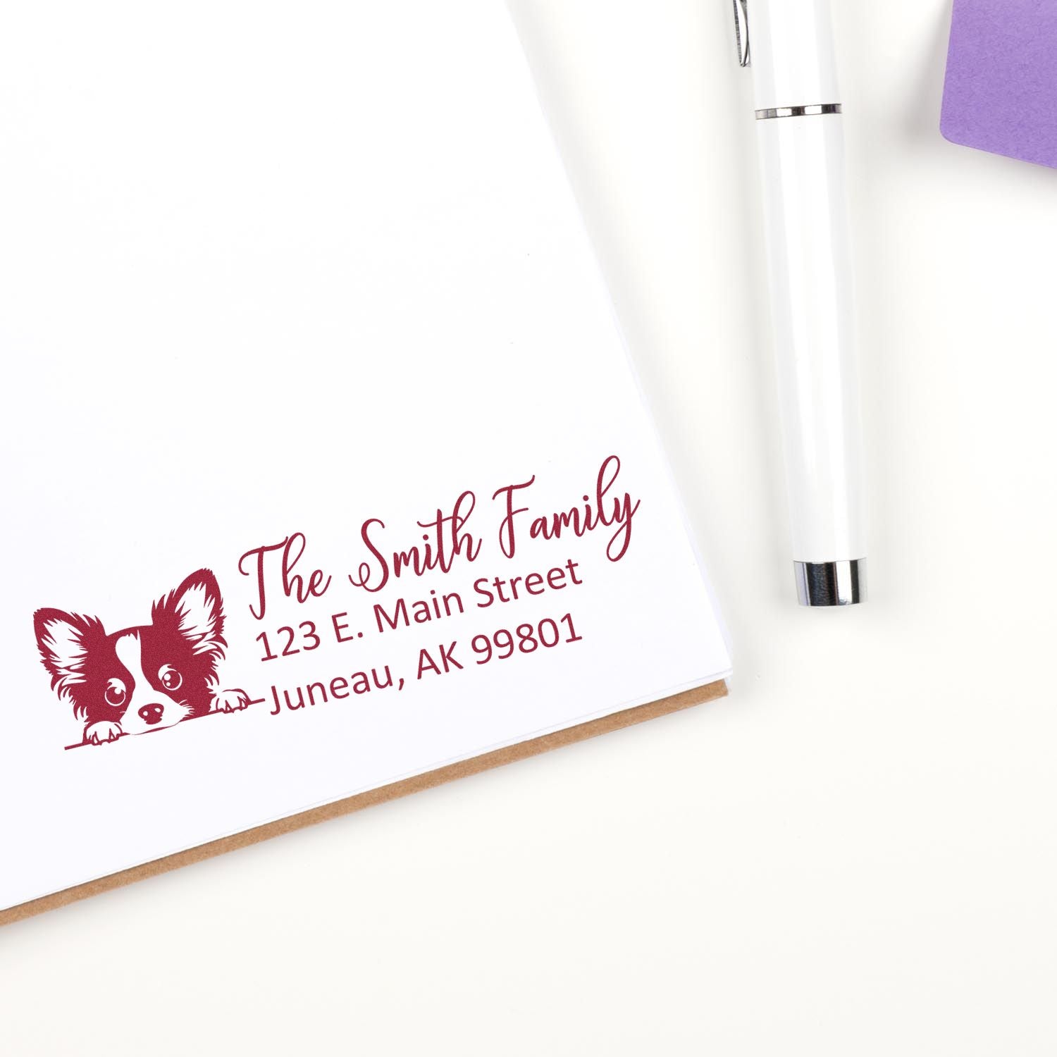 Papillon Pre-Inked Home Address Stamp