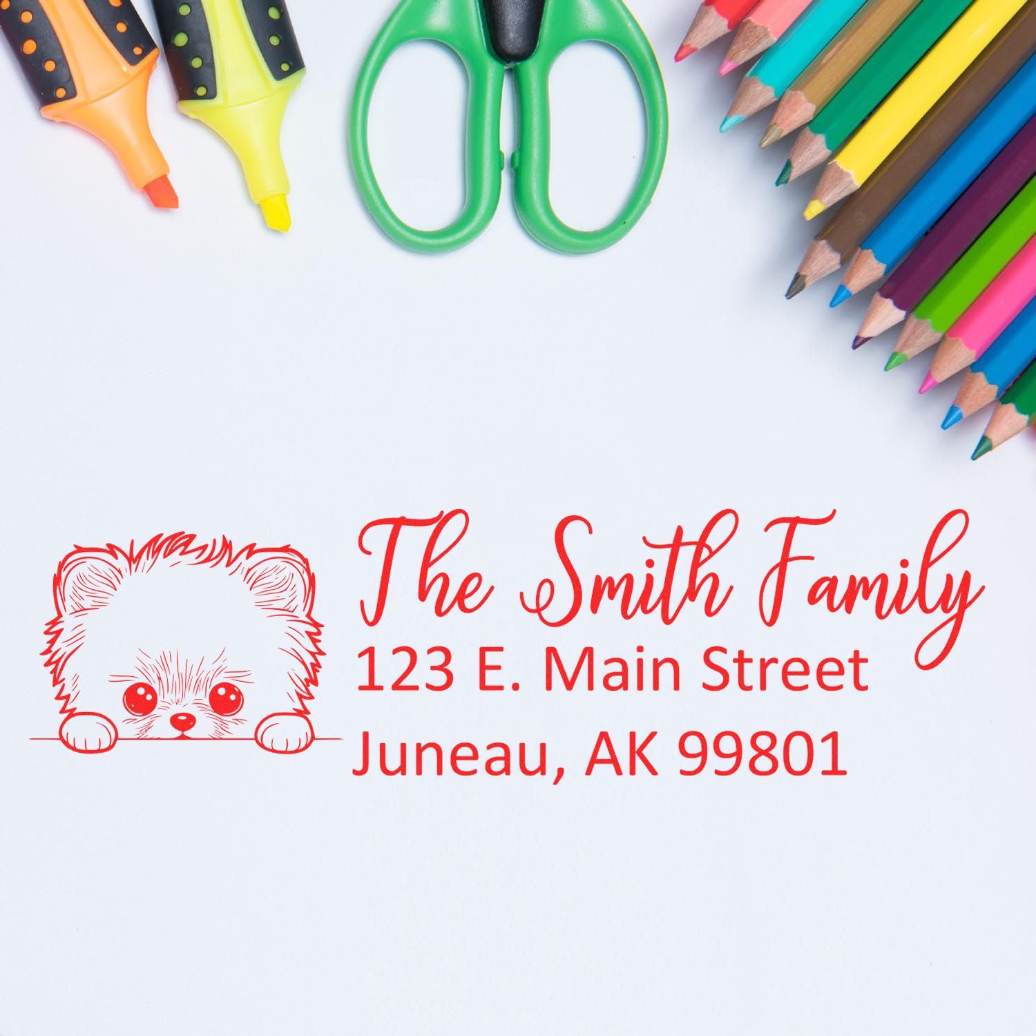 Pomeranian Customized Address Stamp