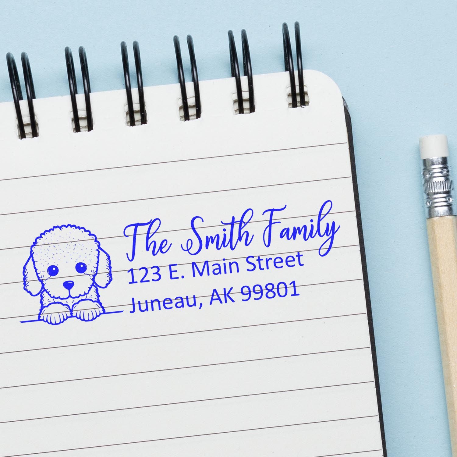 Poodle Customized Address Stamp