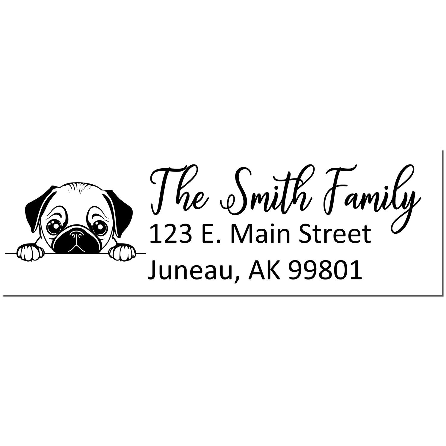 Pug Pre-Inked Home Address Stamp