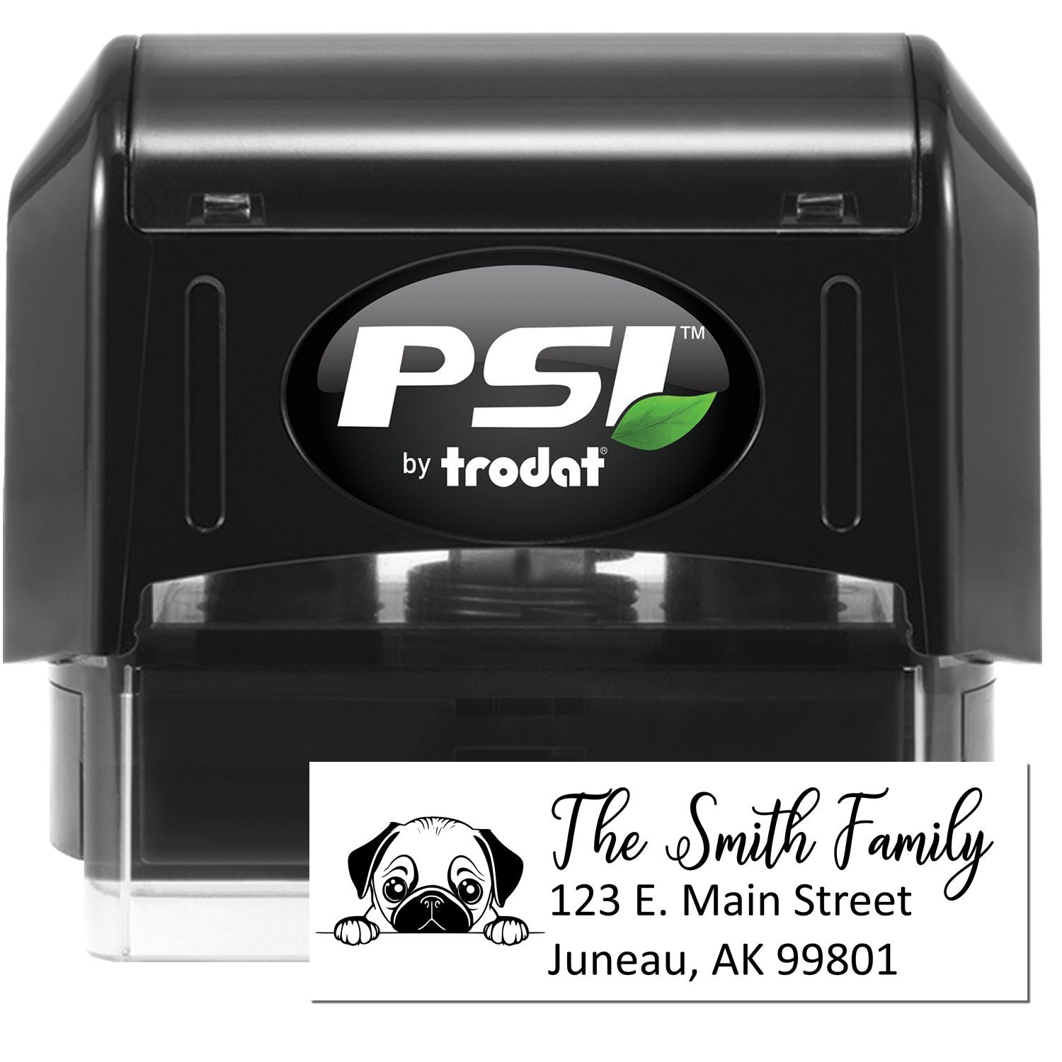 Pug Pre-Inked Home Address Stamp