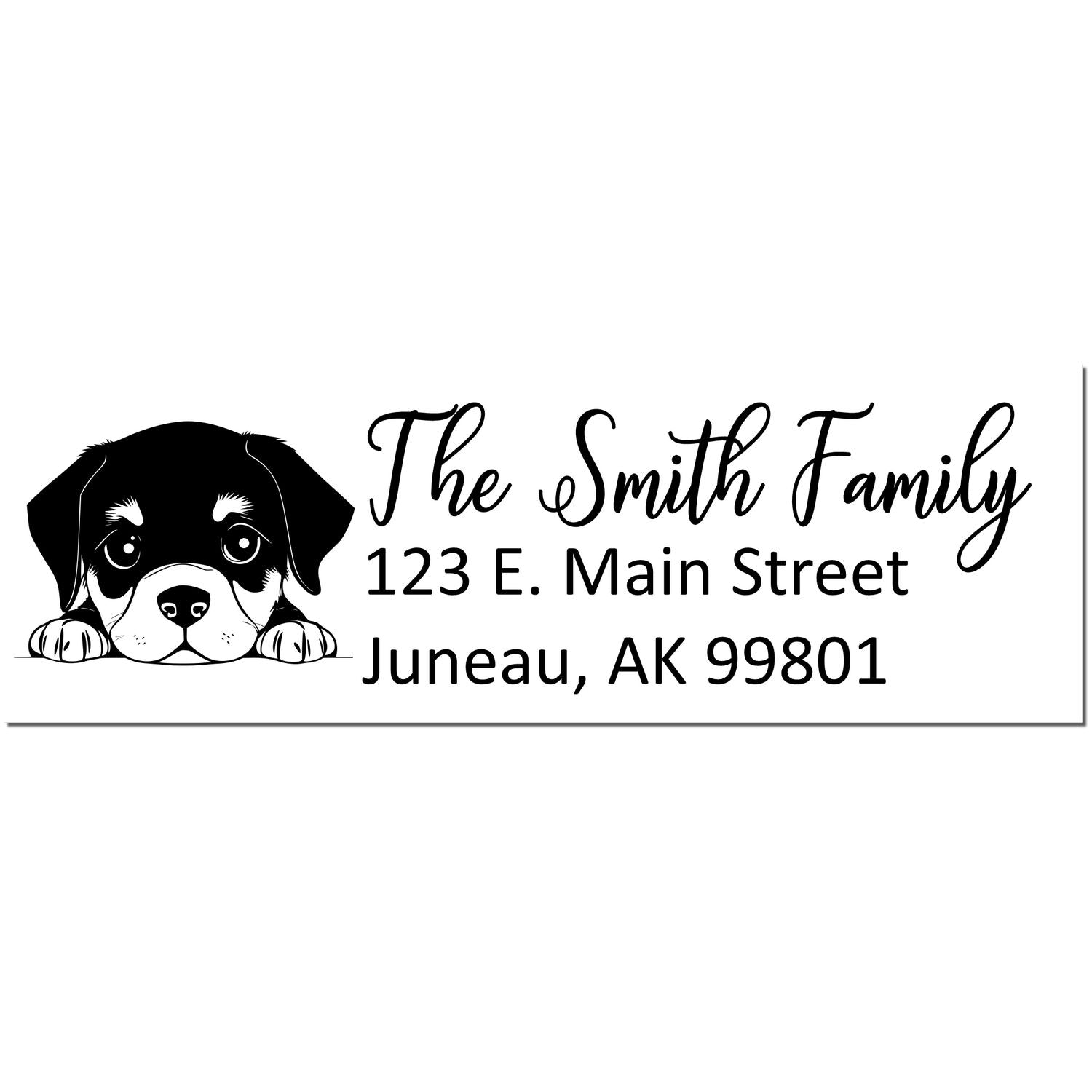 Slim Rottweiler Dog Mail Address Stamp - Engineer Seal Stamps