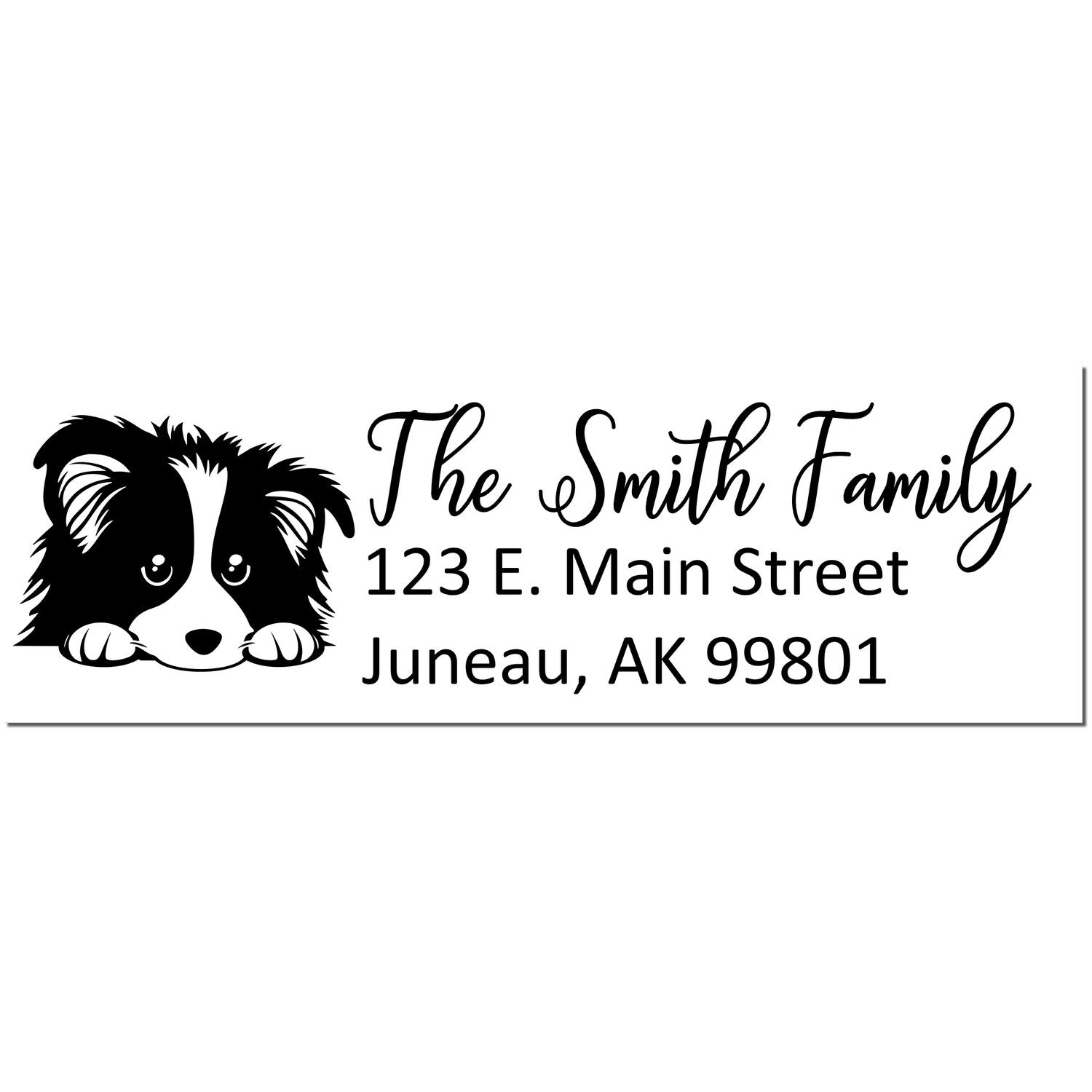 Slim Shetland Sheepdog Dog Mail Address Stamp - Engineer Seal Stamps