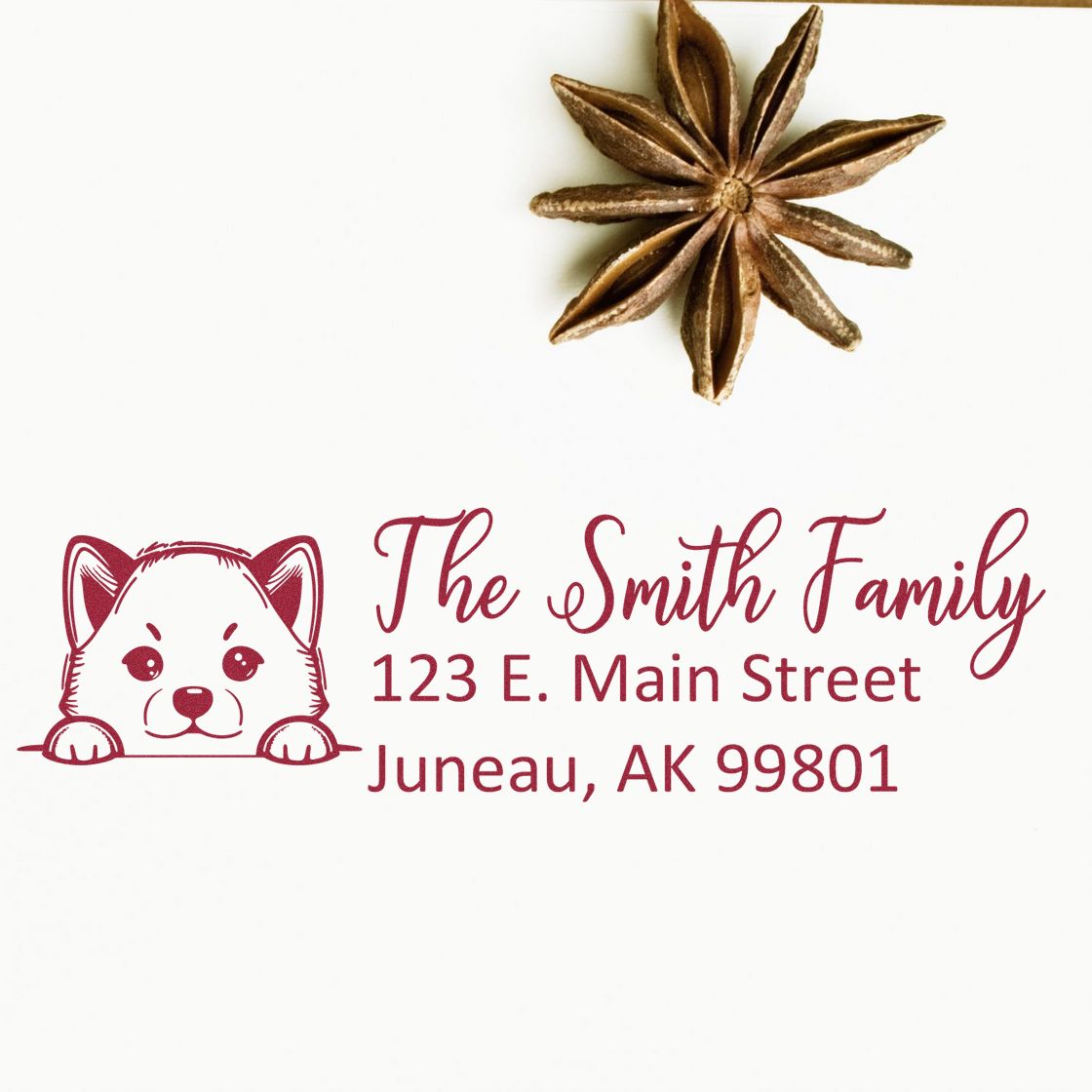 Slim Shiba Inu Dog Mail Address Stamp - Engineer Seal Stamps