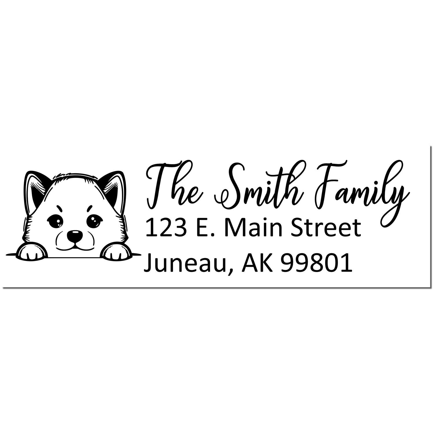 Slim Shiba Inu Dog Mail Address Stamp - Engineer Seal Stamps