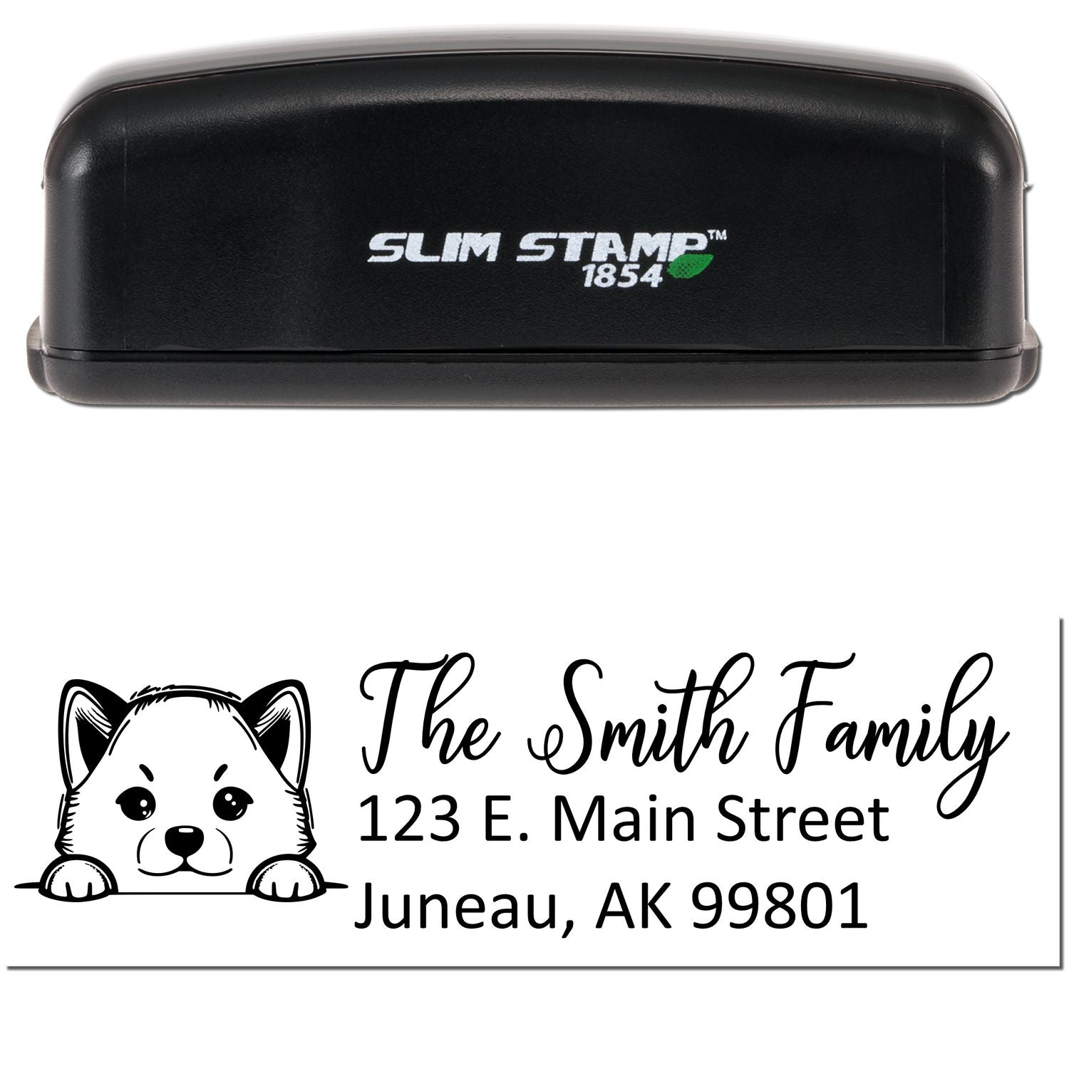 Slim Shiba Inu Dog Mail Address Stamp - Engineer Seal Stamps