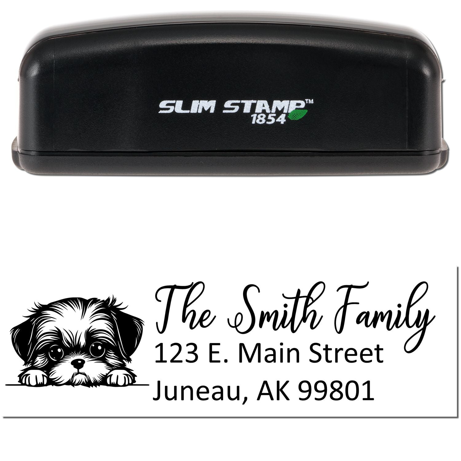 Slim Shih Tzu Dog Mail Address Stamp