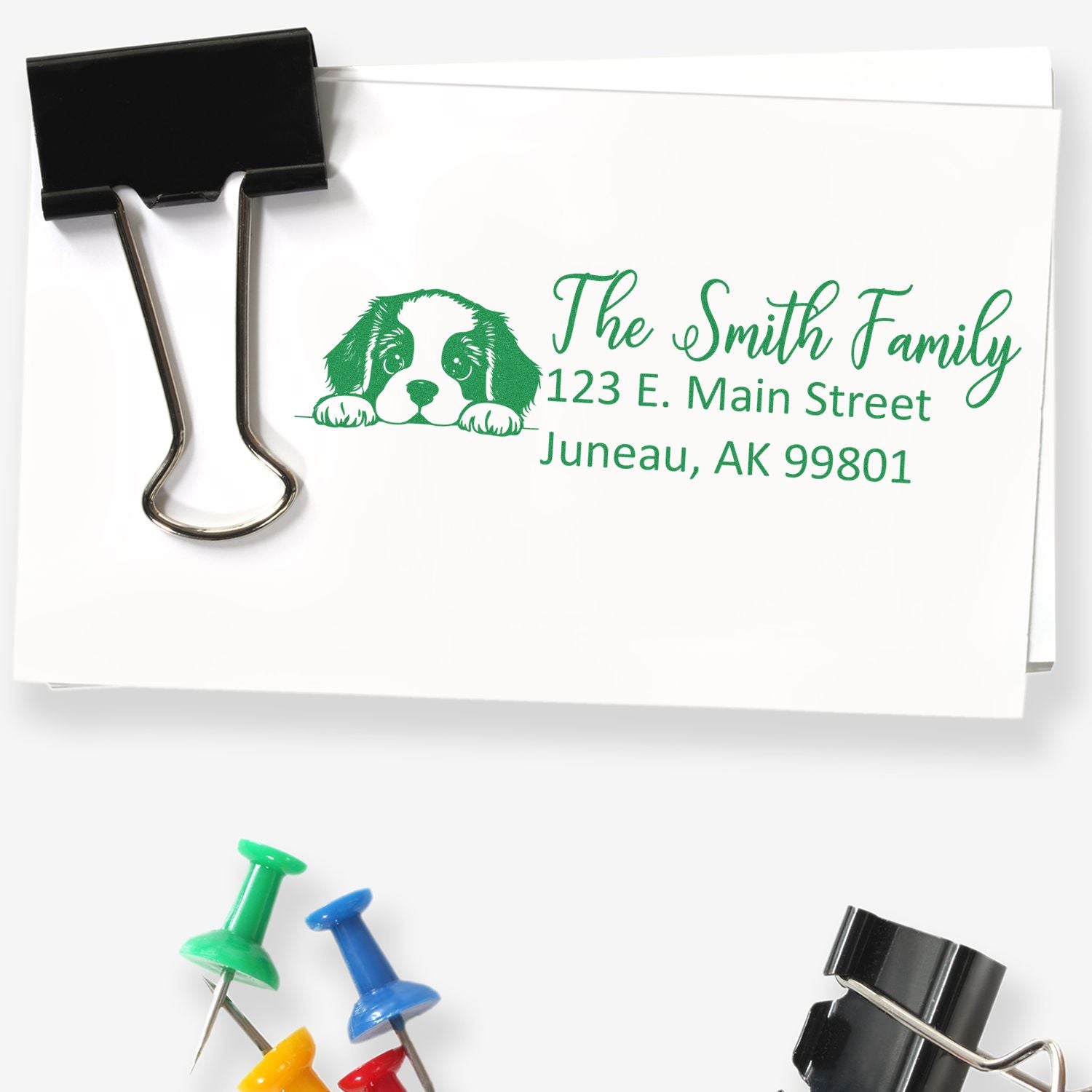 Customized St Bernard Self-Inking Home Address Stamp