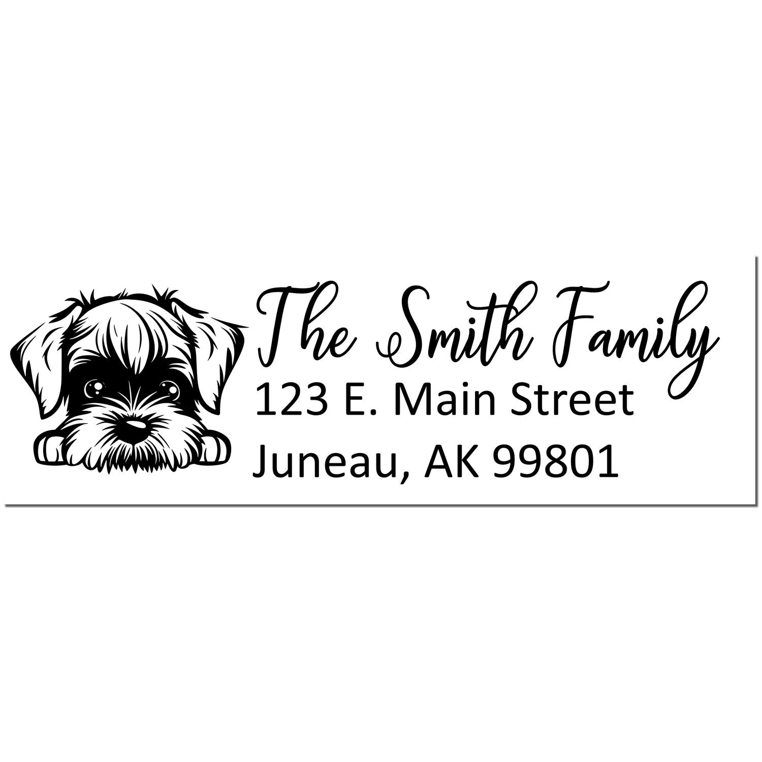 Slim Standard Schnauzer Dog Mail Address Stamp - Engineer Seal Stamps