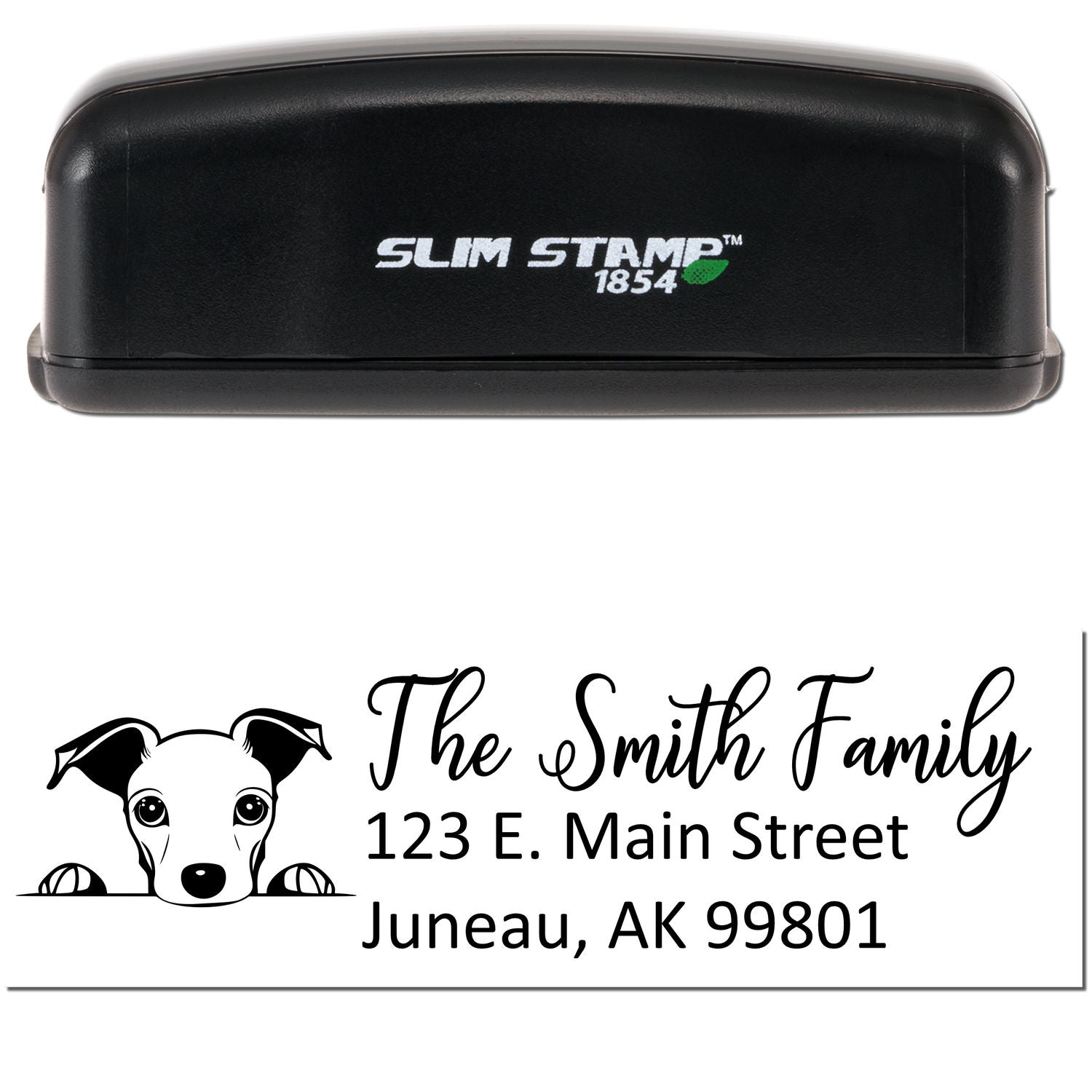 Slim Whippet Dog Mail Address Stamp