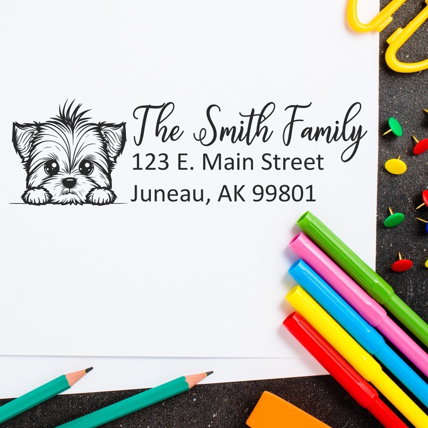 Yorkshire Terrier Customized Address Stamp