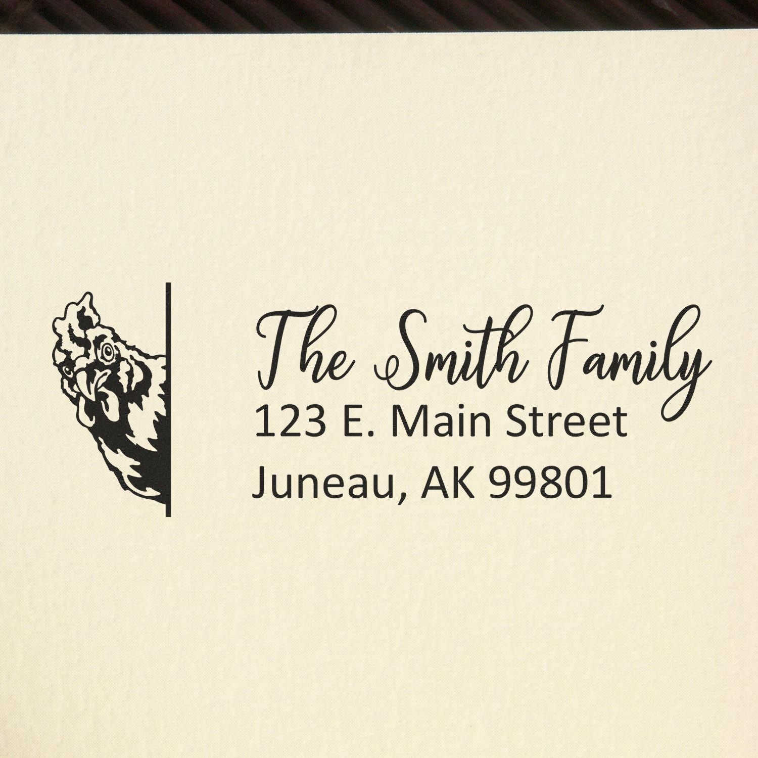 Personalized Chicken Pre-Inked Address Stamp for Envelopes