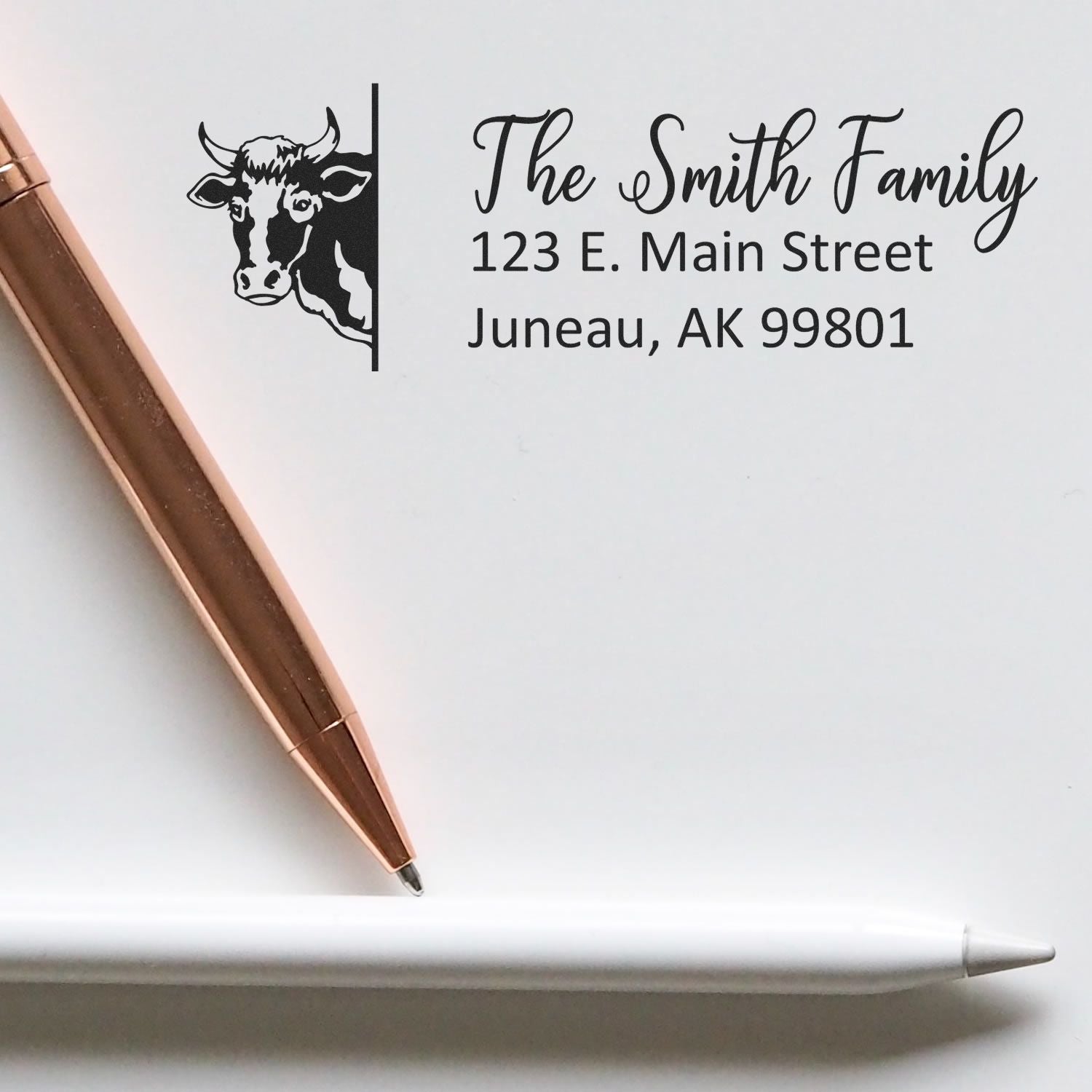 Personalized Cow Mailing Address Stamp