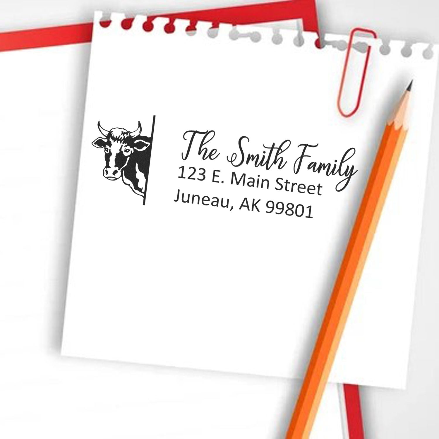 Personalized Cow Mailing Address Stamp