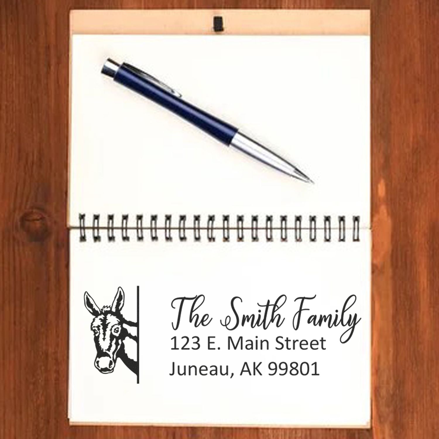 Personalized Donkey Mailing Address Stamp